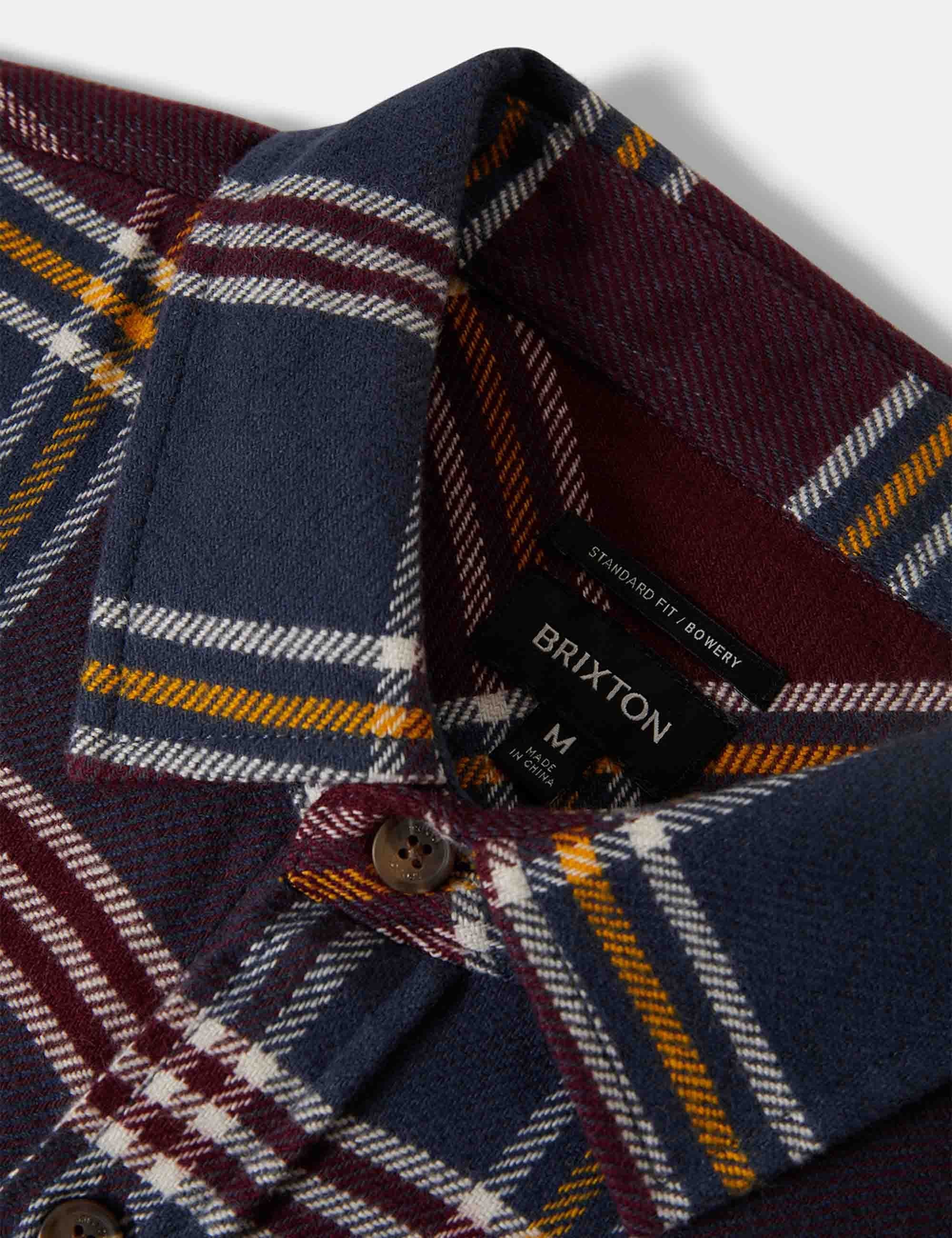 Bowery Flannel Shirt - Mood Indigo/Port/Saffron
