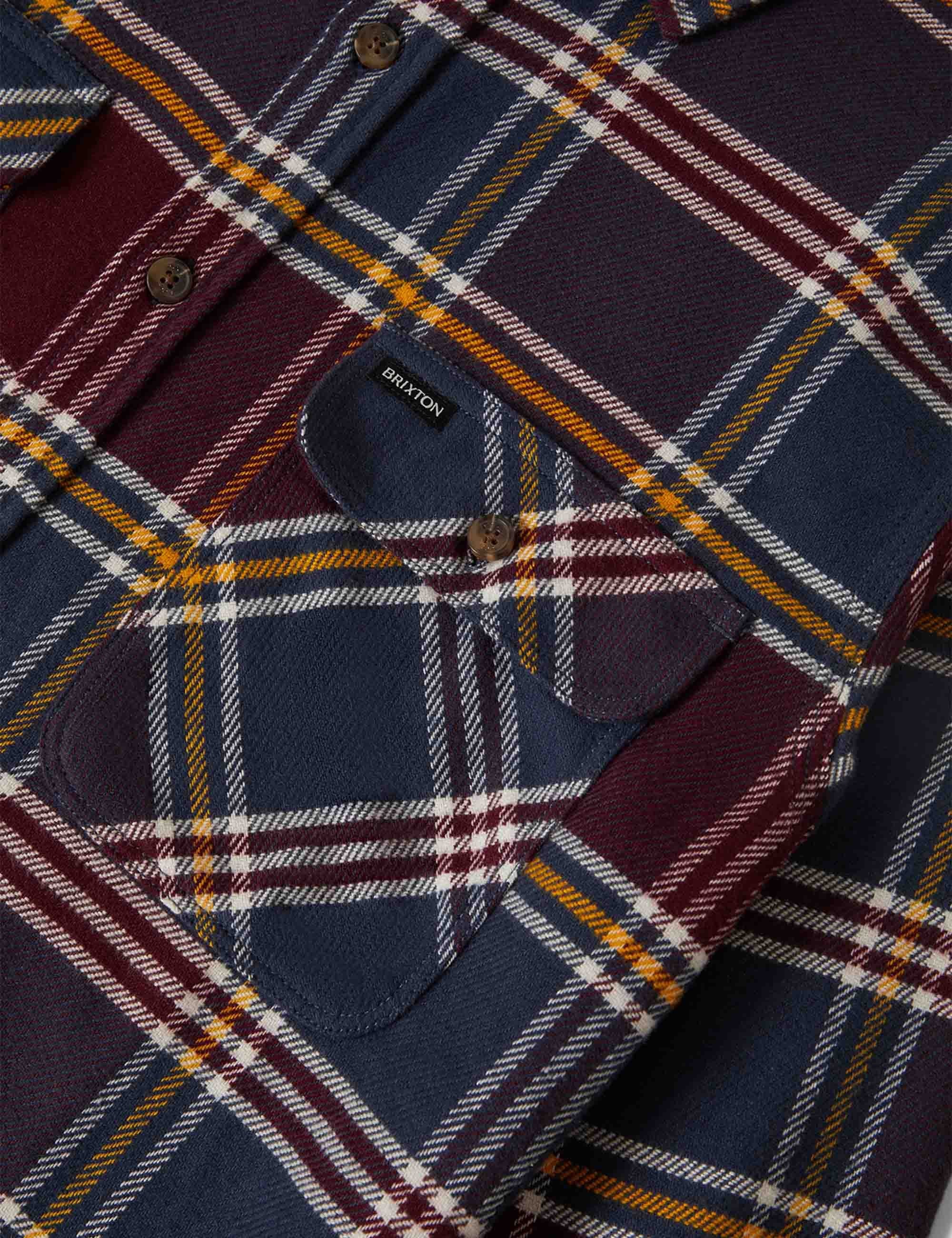 Bowery Flannel Shirt - Mood Indigo/Port/Saffron