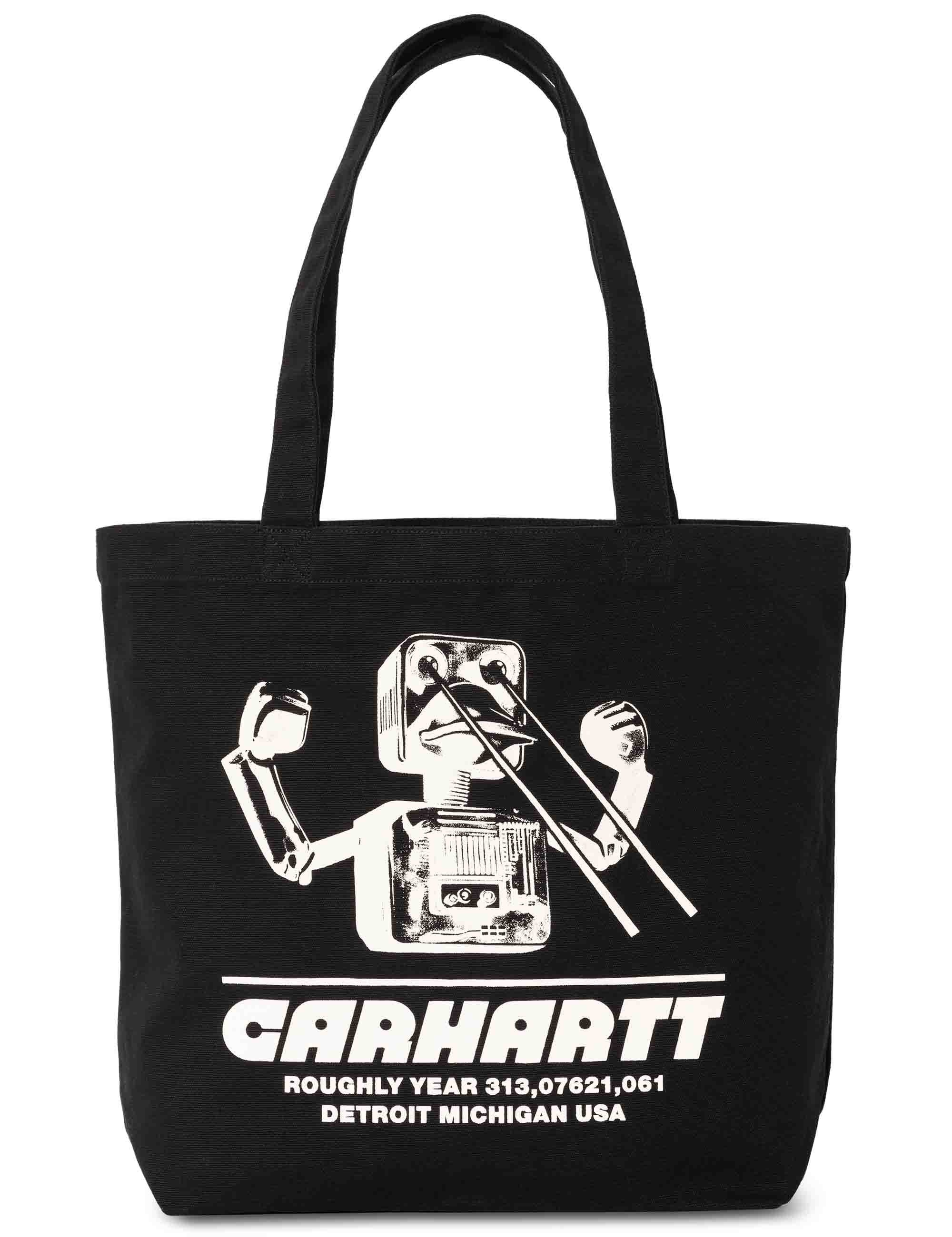 Carhartt WIP Canvas Graphic Tote Bag -  Wiptopia Print, Black