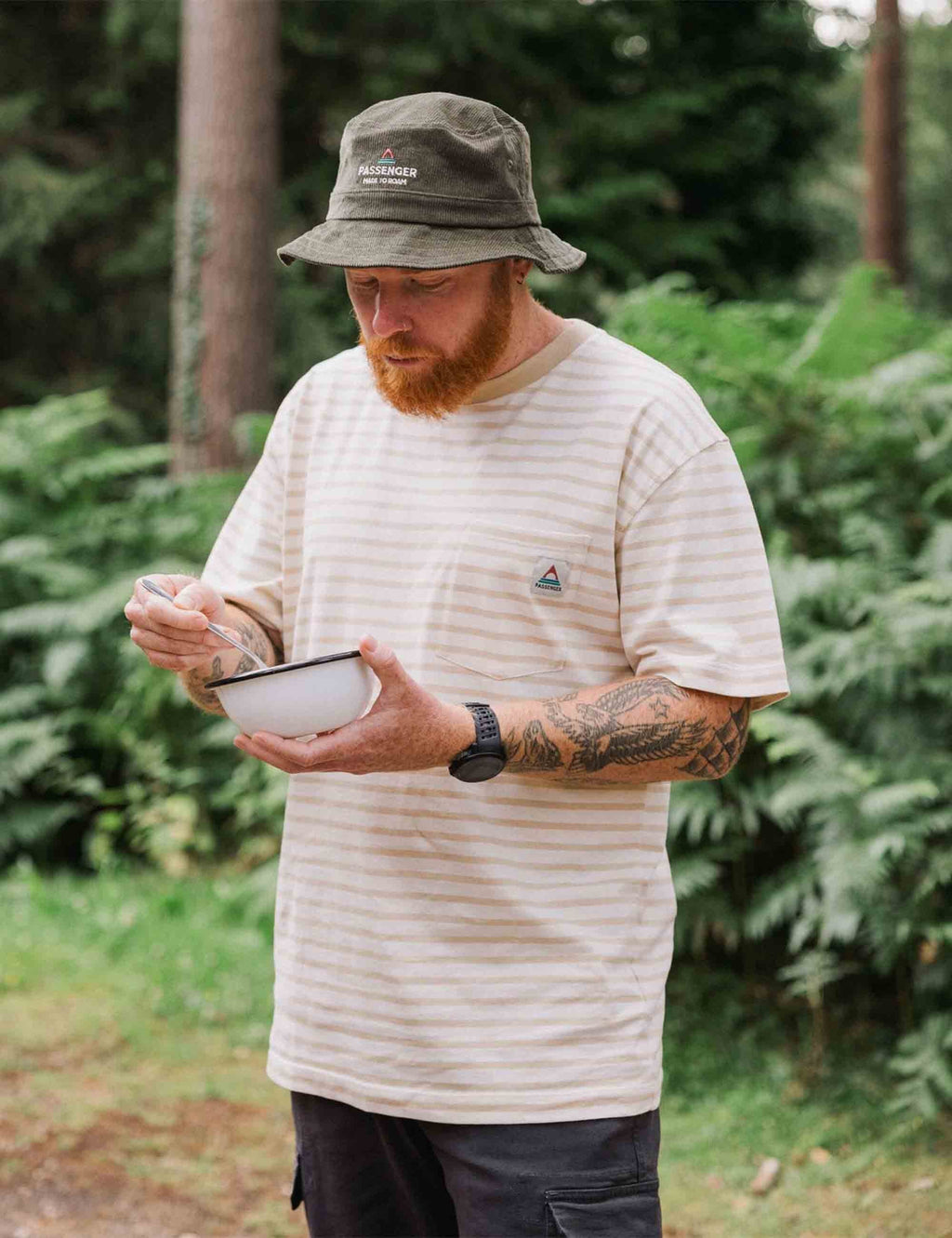 Zen Relaxed Stripe T-Shirt - Stone Stripe