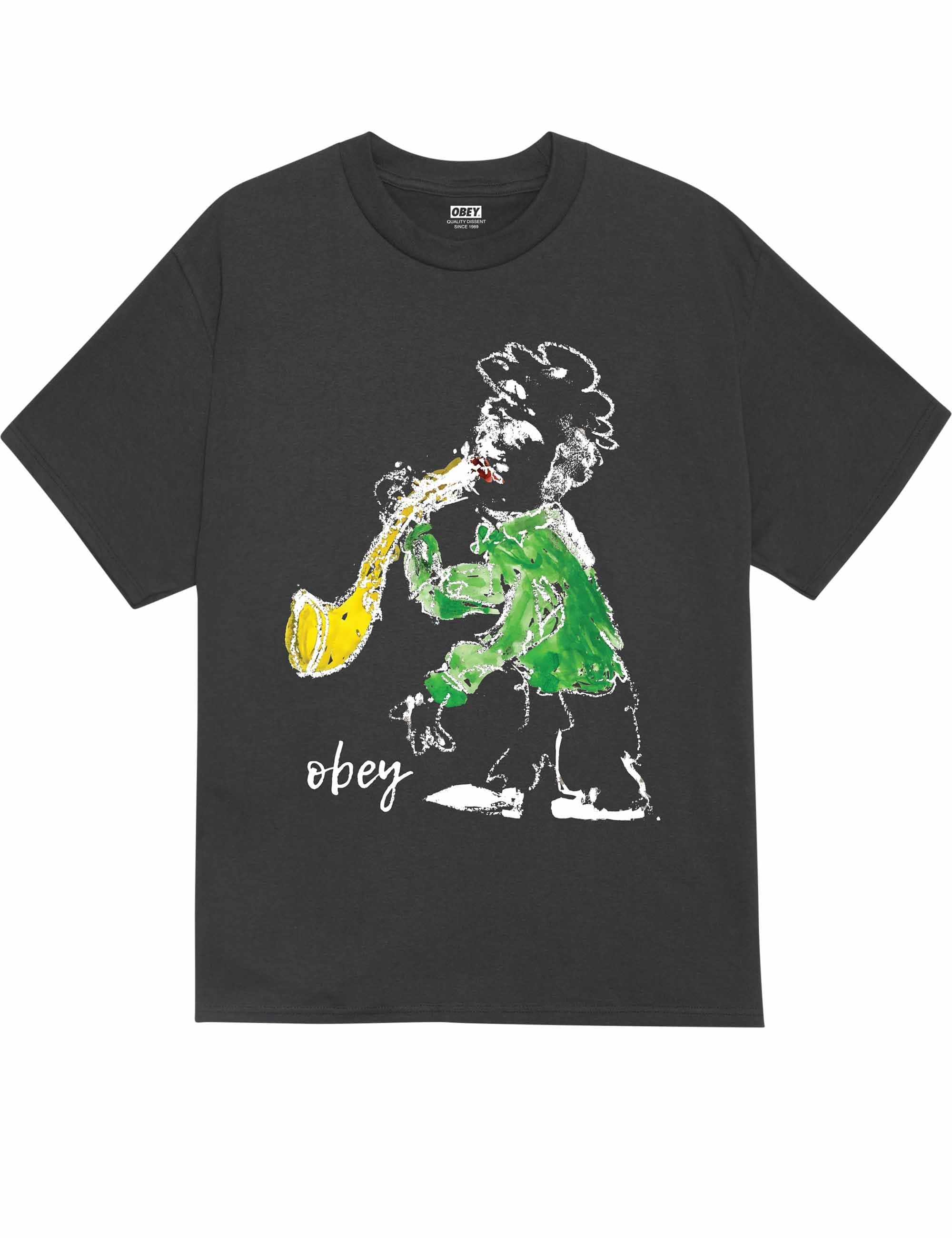Obey Clothing Jazz Player T-Shirt - Vintage Black