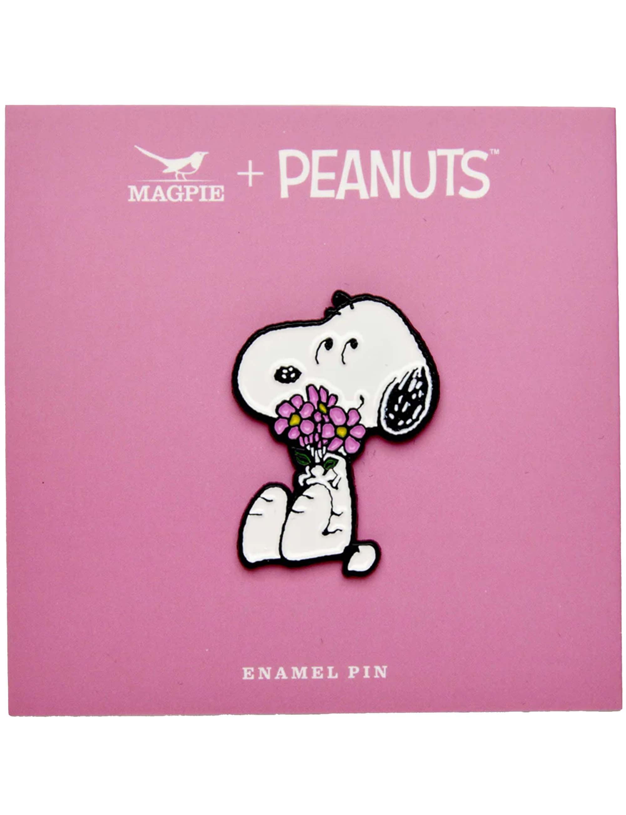 Peanuts Snoopy Enamel Pin Badge - Give Hugs, Flowers