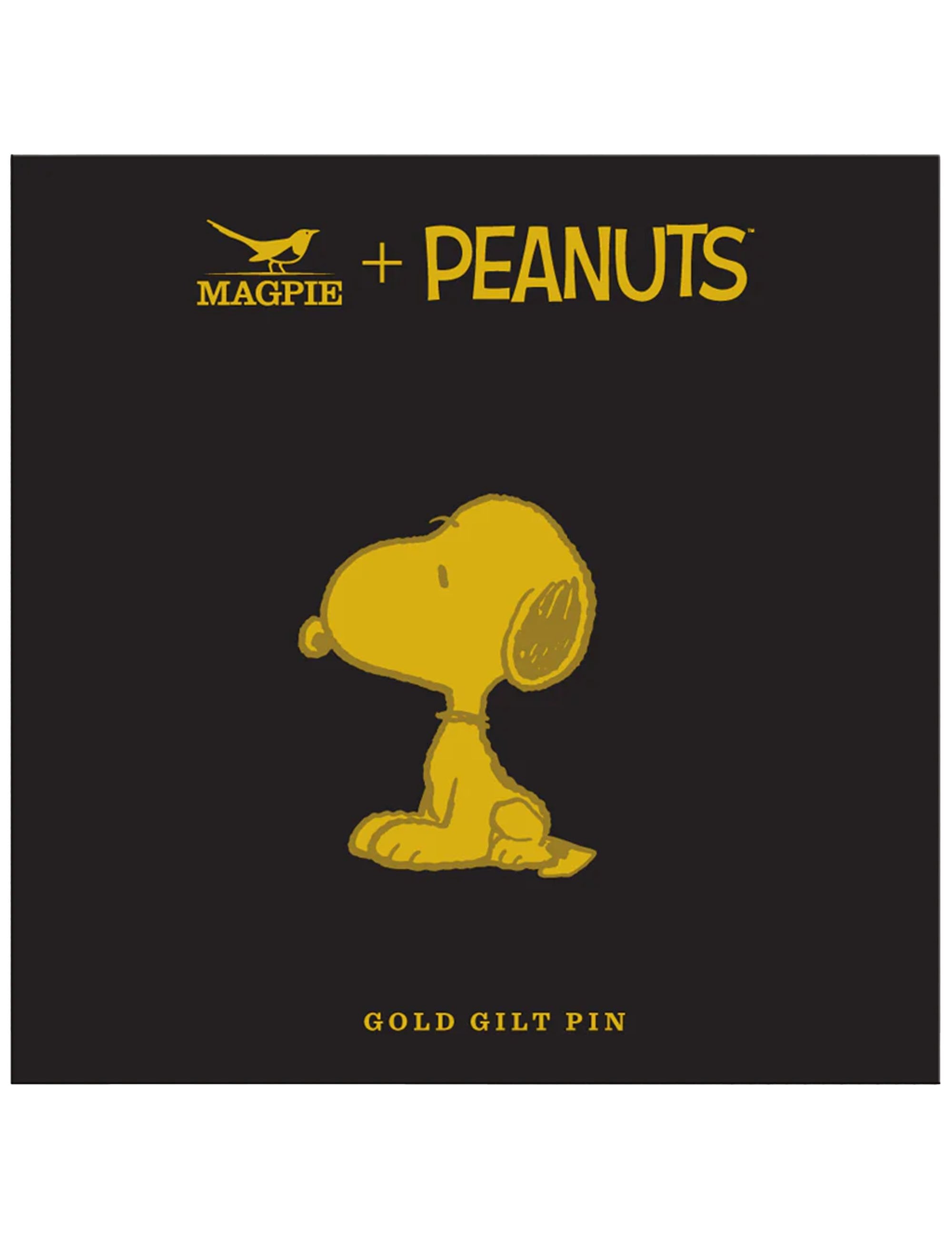Peanuts Snoopy Enamel Pin Badge - Gold, Sit Snoopy
