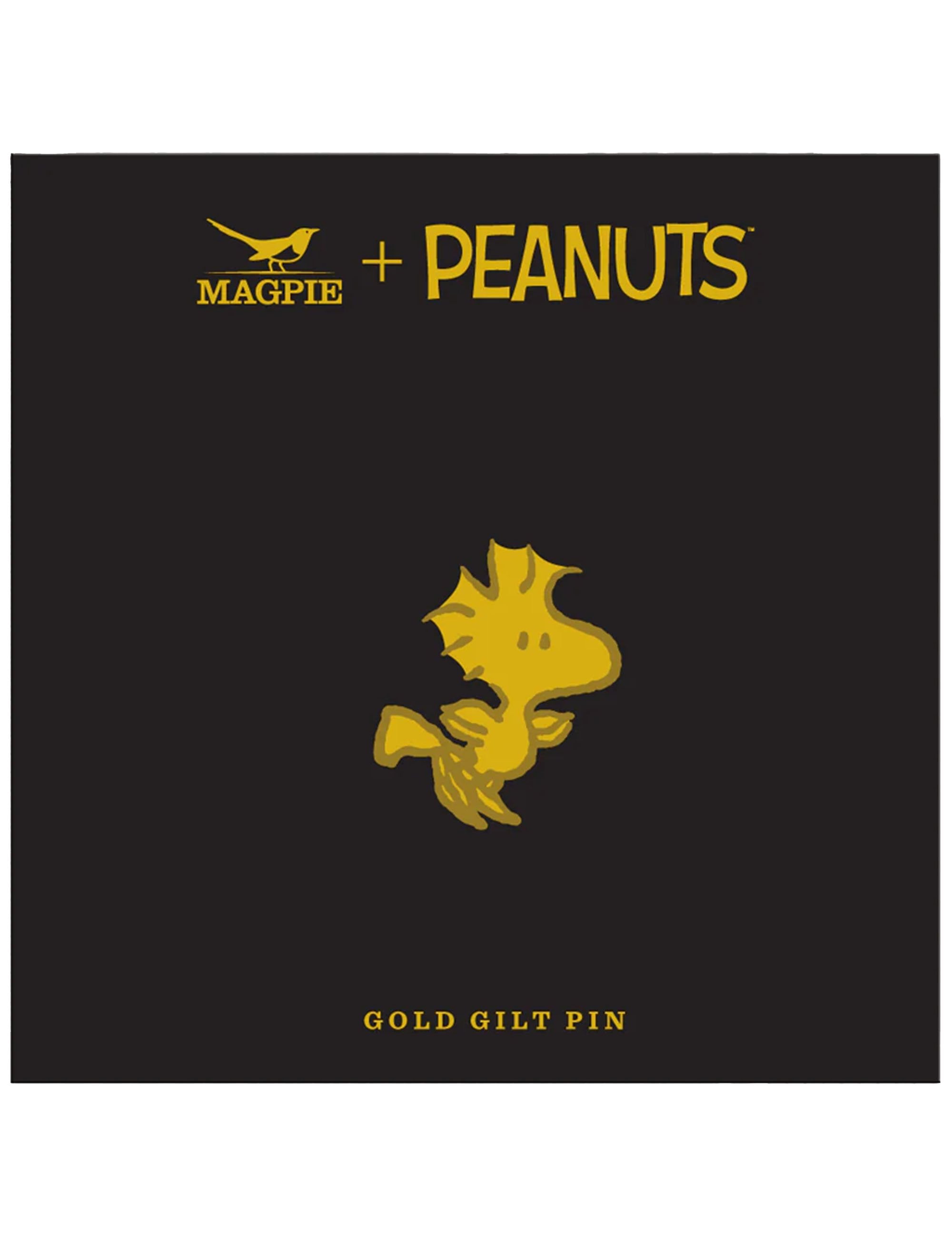 Snoopy Enamel Pin Badge - Gold, Woodstock In Flight