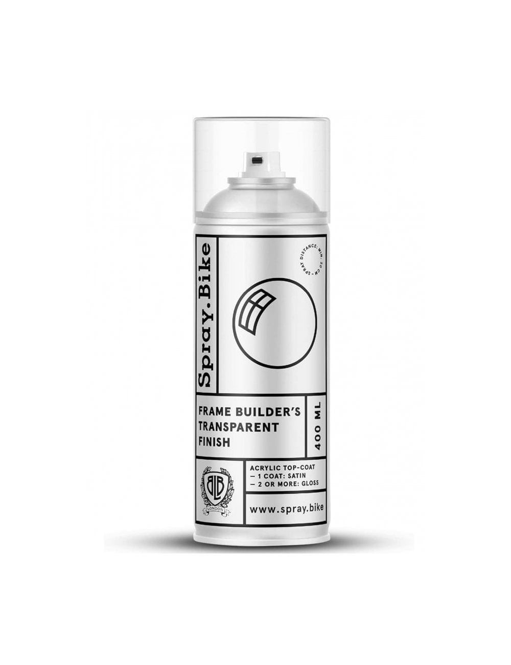 Transparent finish spray can, Frame Builder's transparent finish, satin gloss bottle