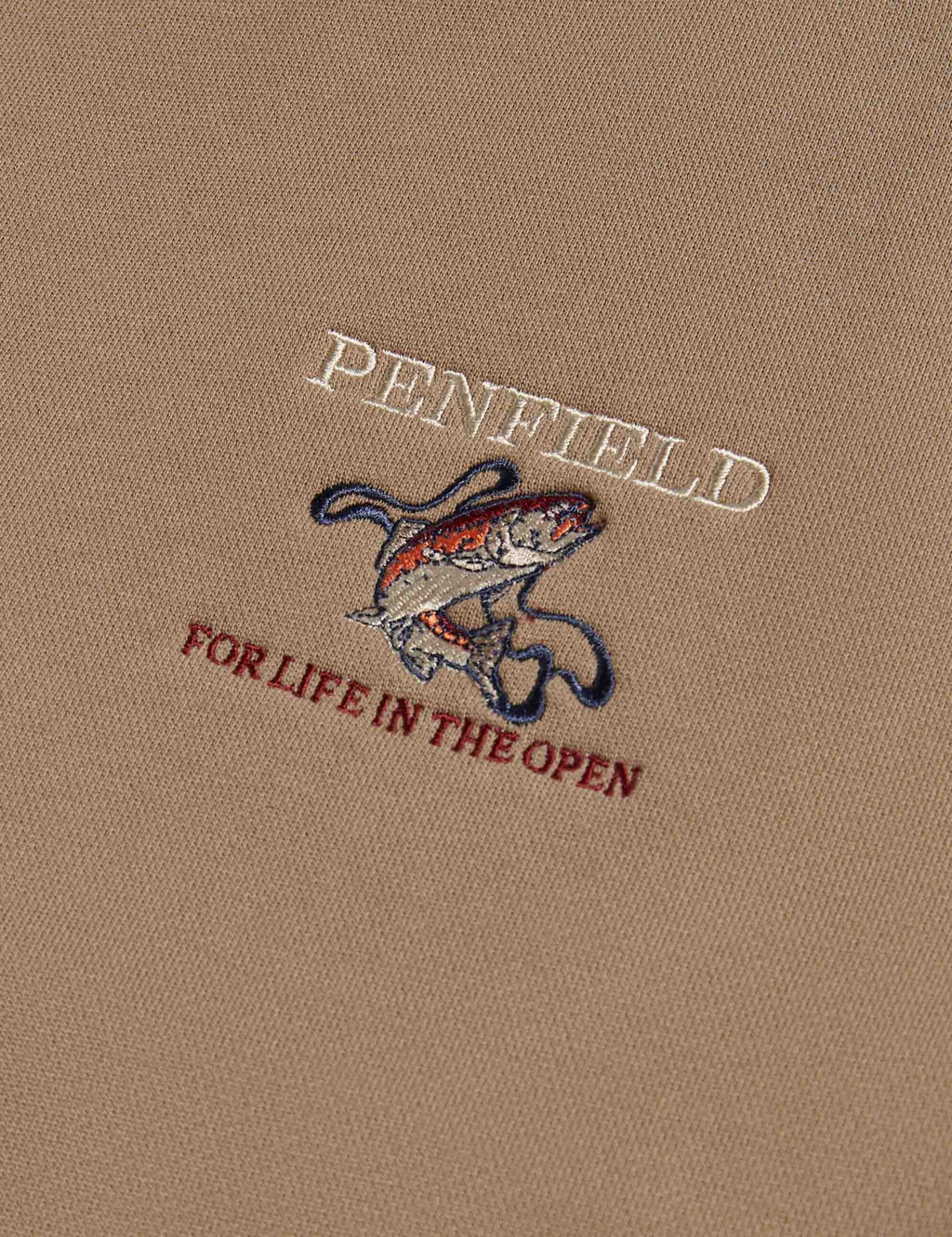Embroidered Trout Raglan Crew Sweat - Lead Grey