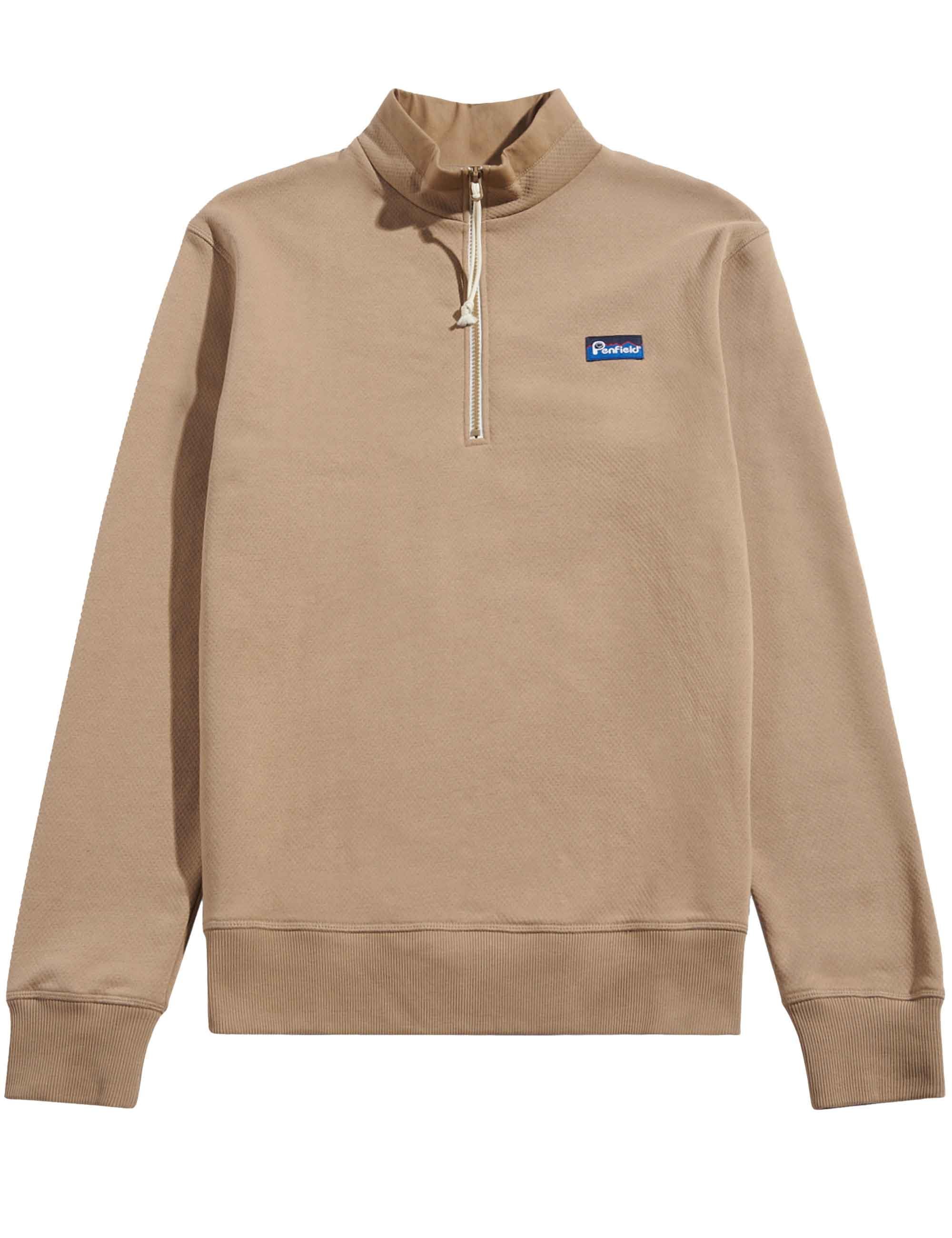 Penfield Fore Fray Quarter Zip Fleece Top - Lead Grey