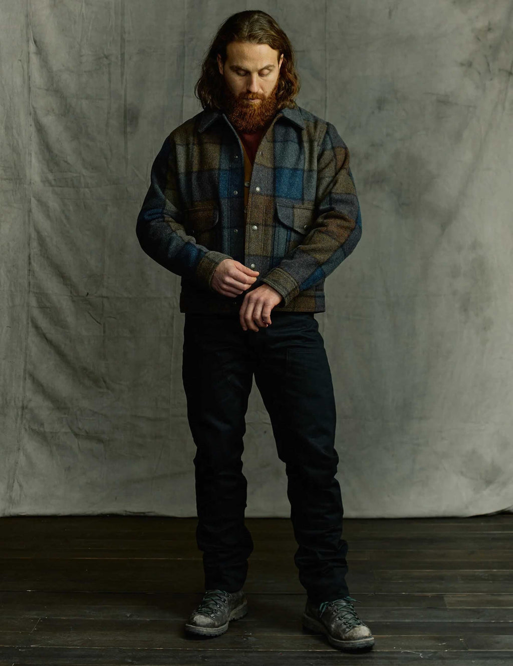 Mackinaw Wool Work Jacket - Blue/Brown/Gray Plaid