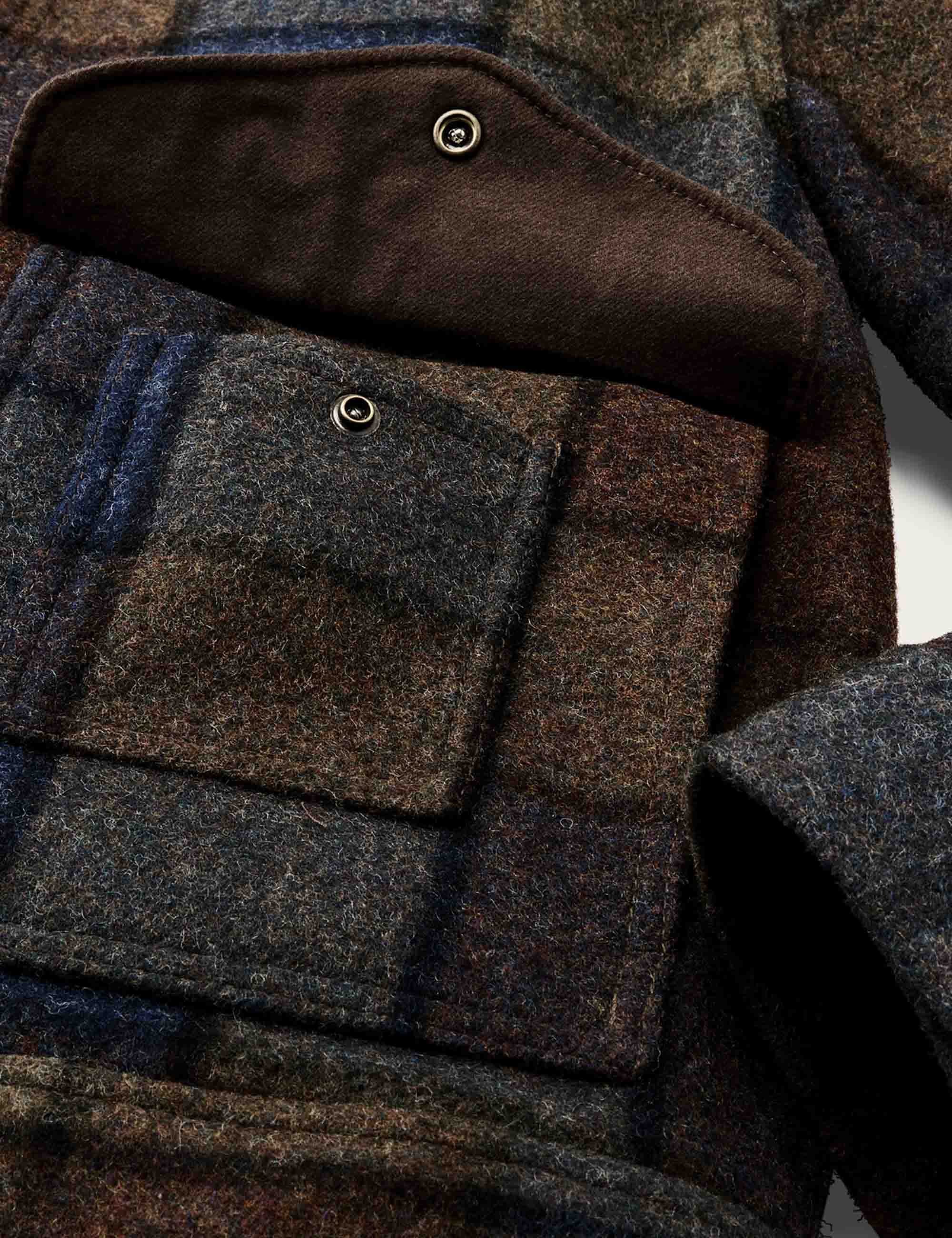 Mackinaw Wool Work Jacket - Blue/Brown/Gray Plaid