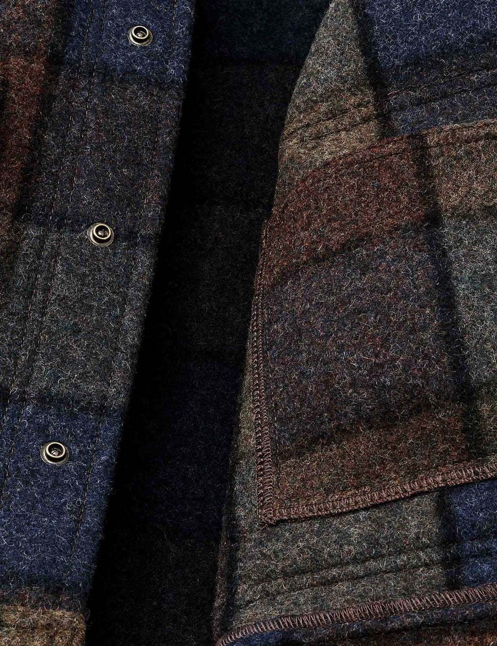 Mackinaw Wool Work Jacket - Blue/Brown/Gray Plaid
