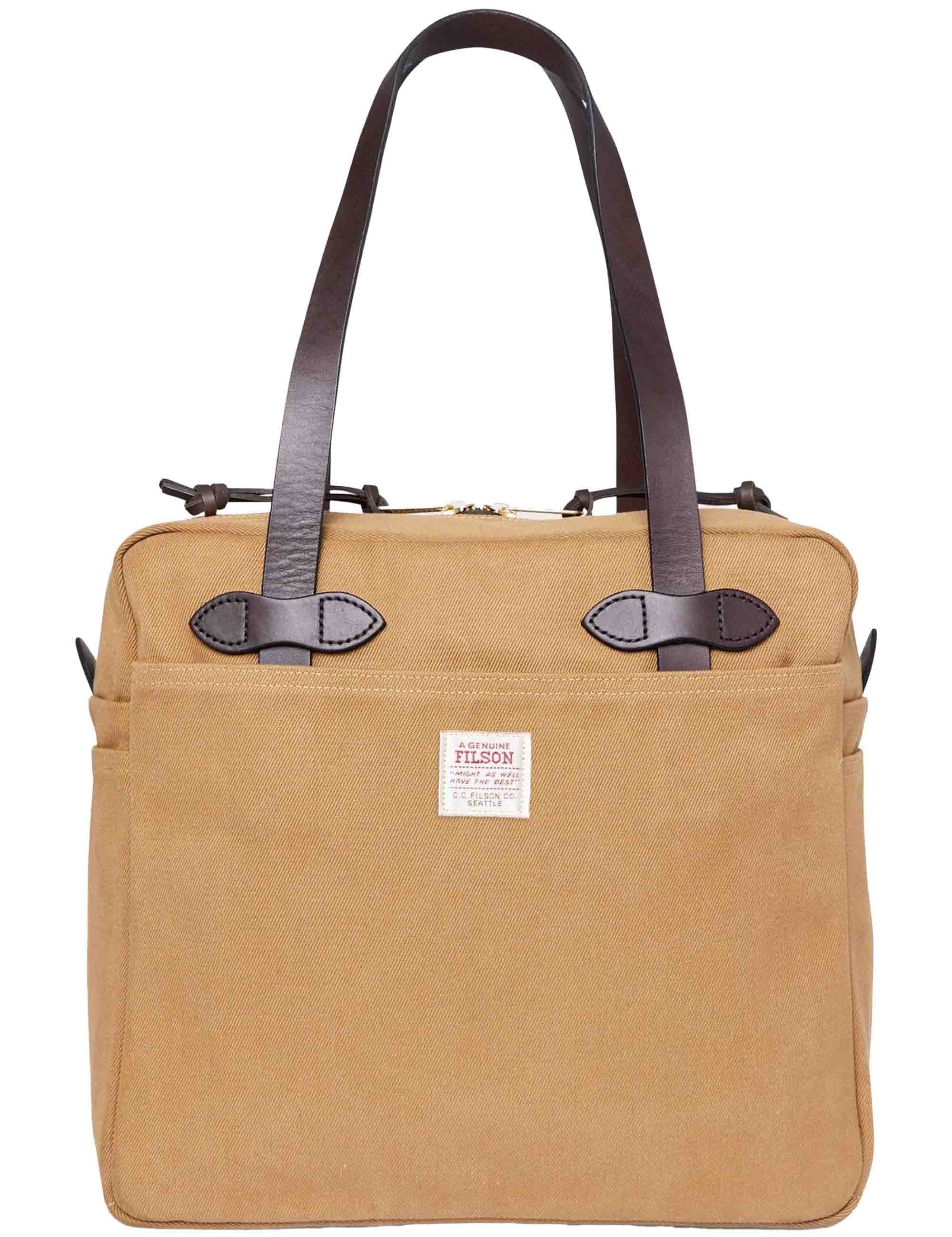 Tote Bag w/Zipper - Tan