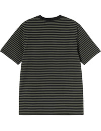 Verner Pocket T-Shirt - Verner Stripe, Black/Opuntia