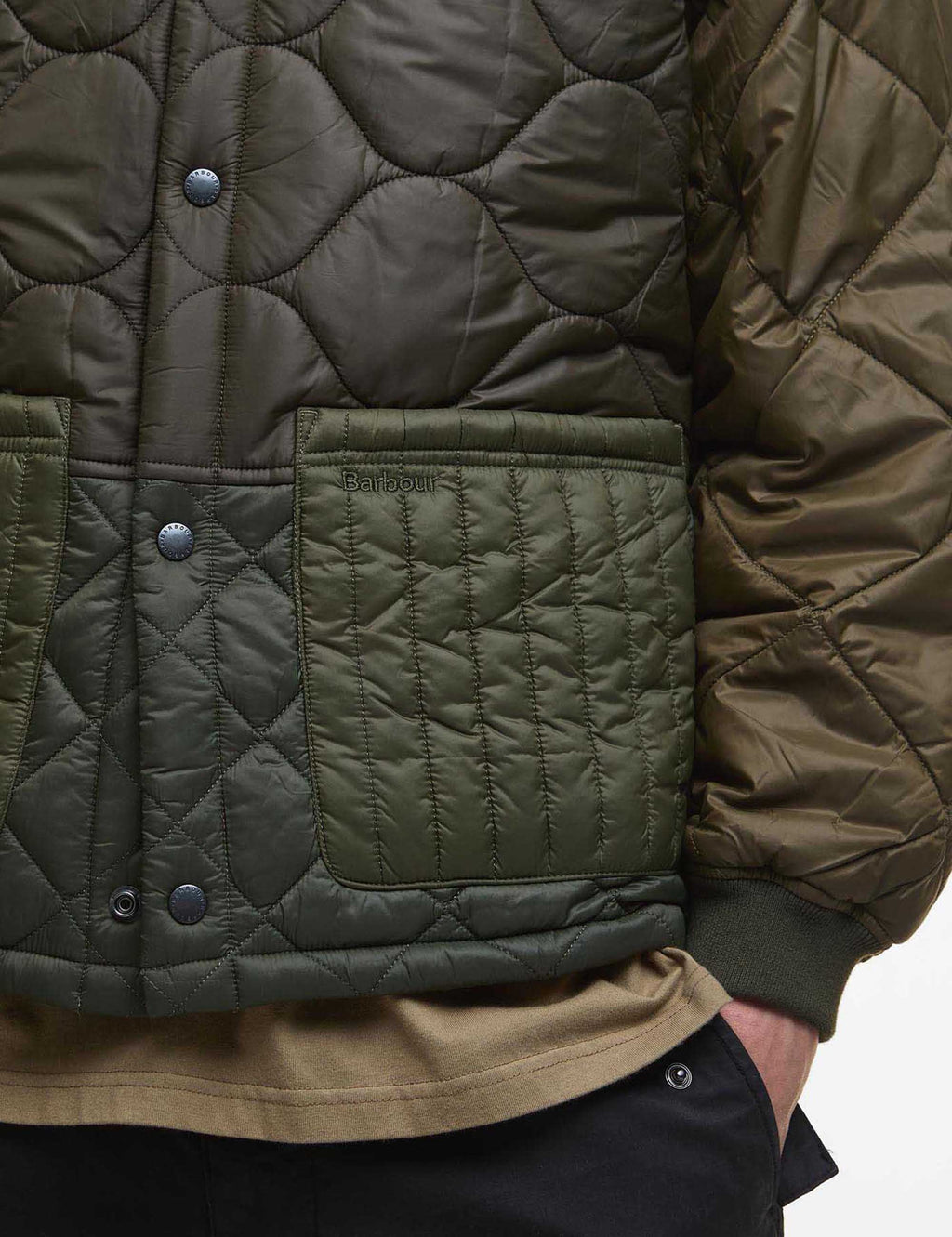 Cording Quilted Jacket - Army Green