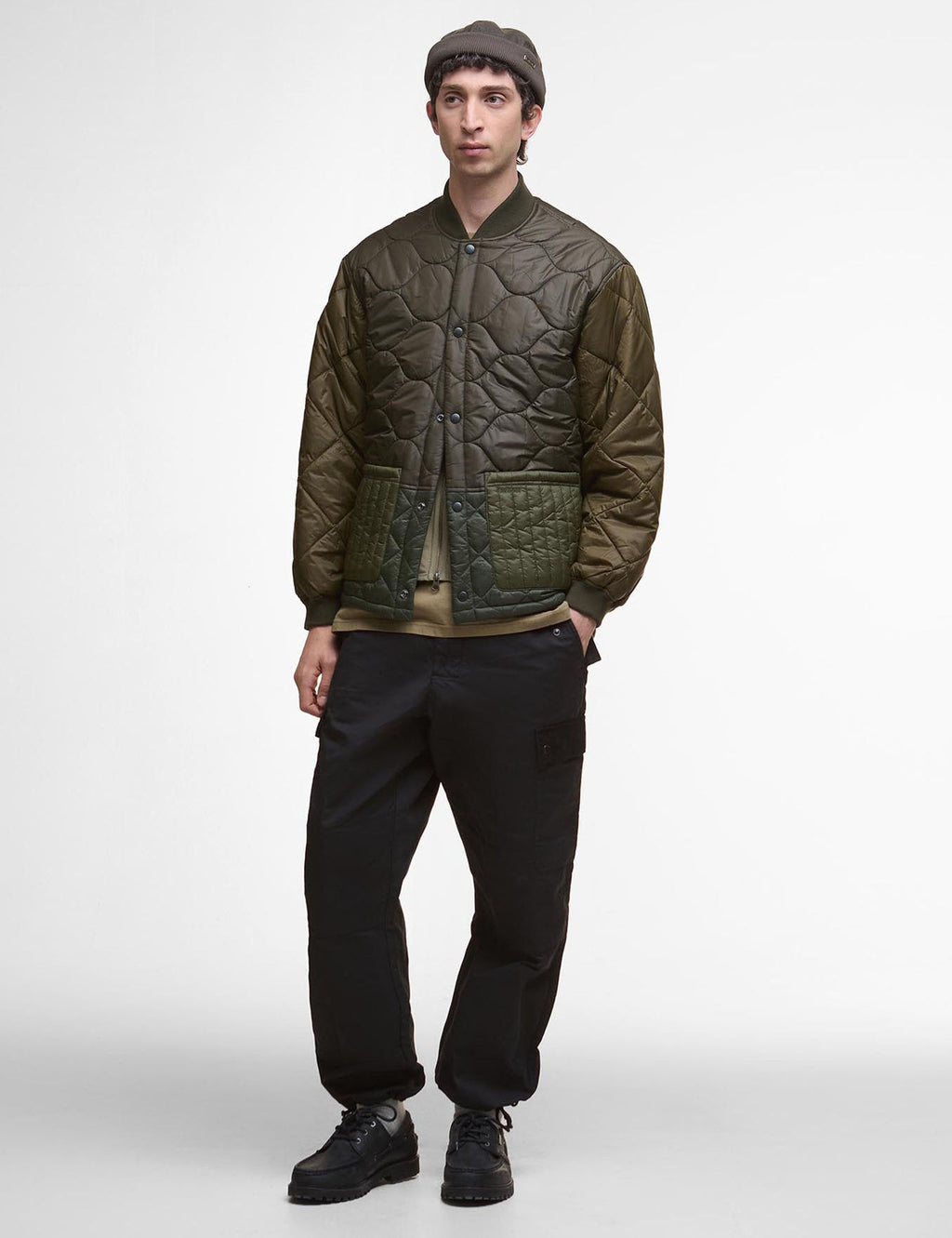 Cording Quilted Jacket - Army Green