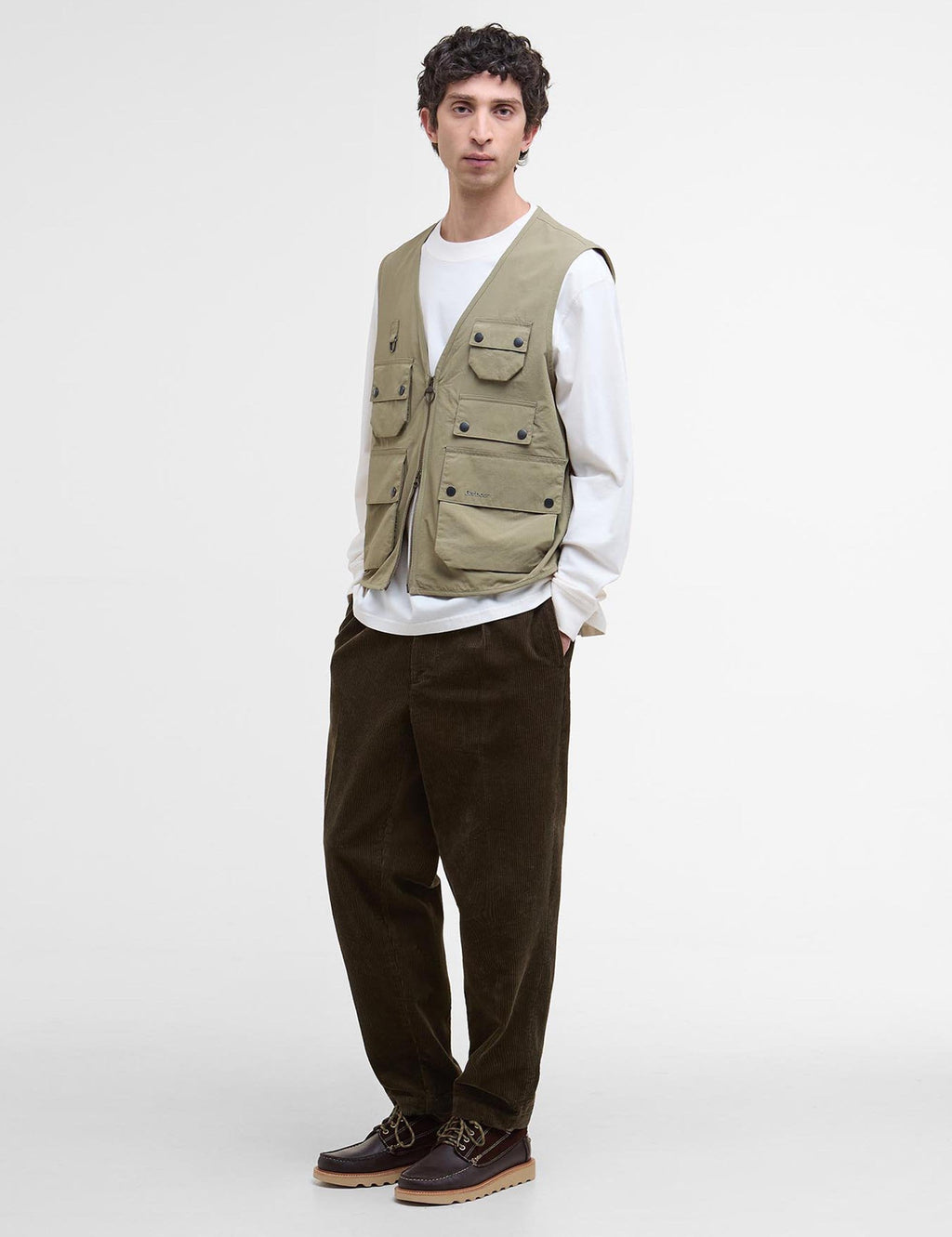 Editor Utility Casual Vest - British Khaki