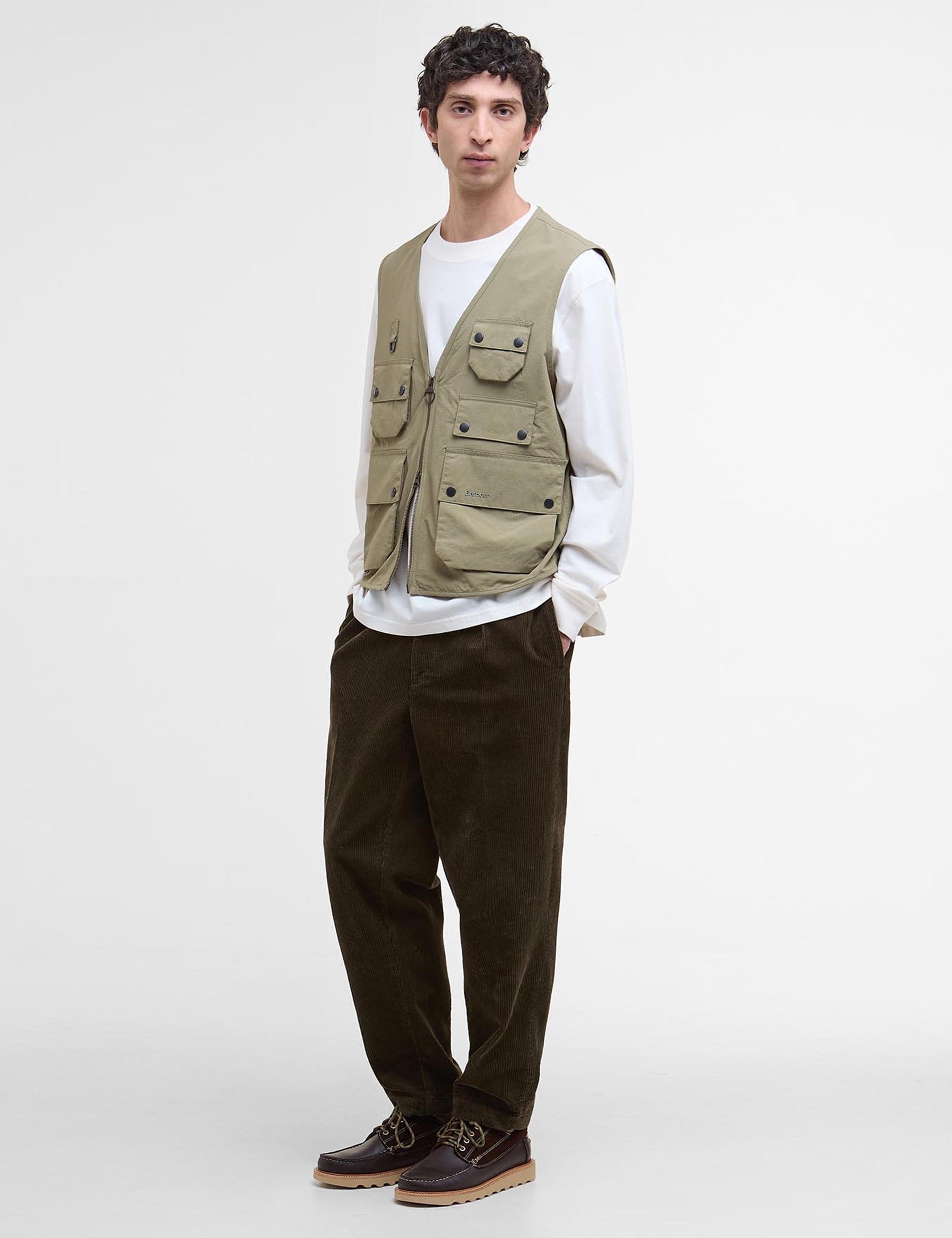 Barbour Editor Utility Casual Vest - British Khaki