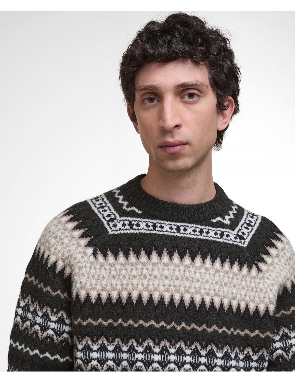 Barbour Hase Fairisle Knit Sweater - Olive Ink