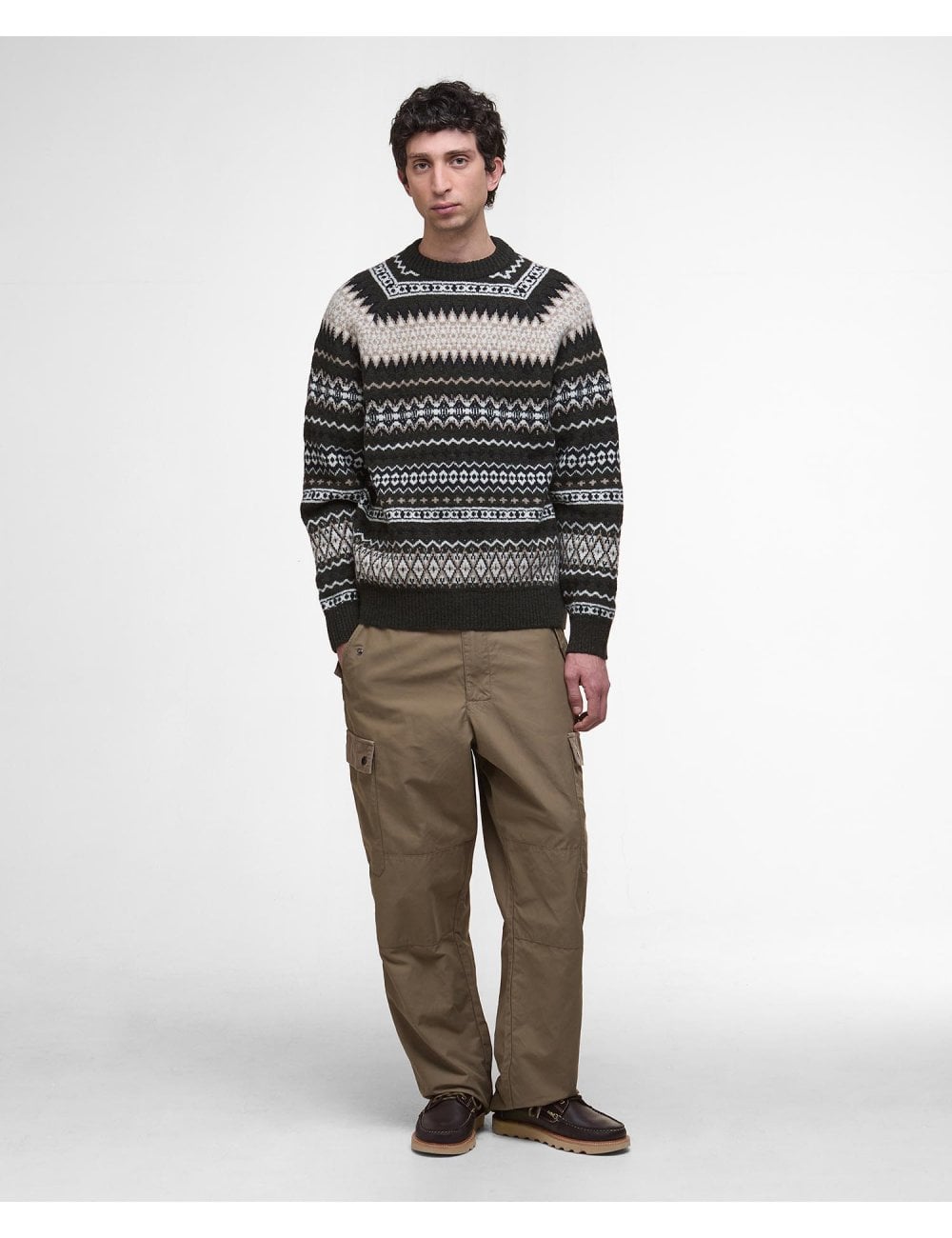 Barbour Hase Fairisle Knit Sweater - Olive Ink