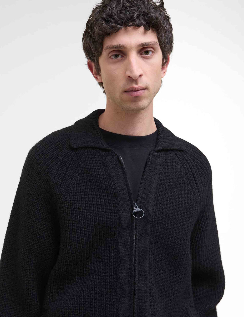 Garthman Zip Up Knit Jacket - Black