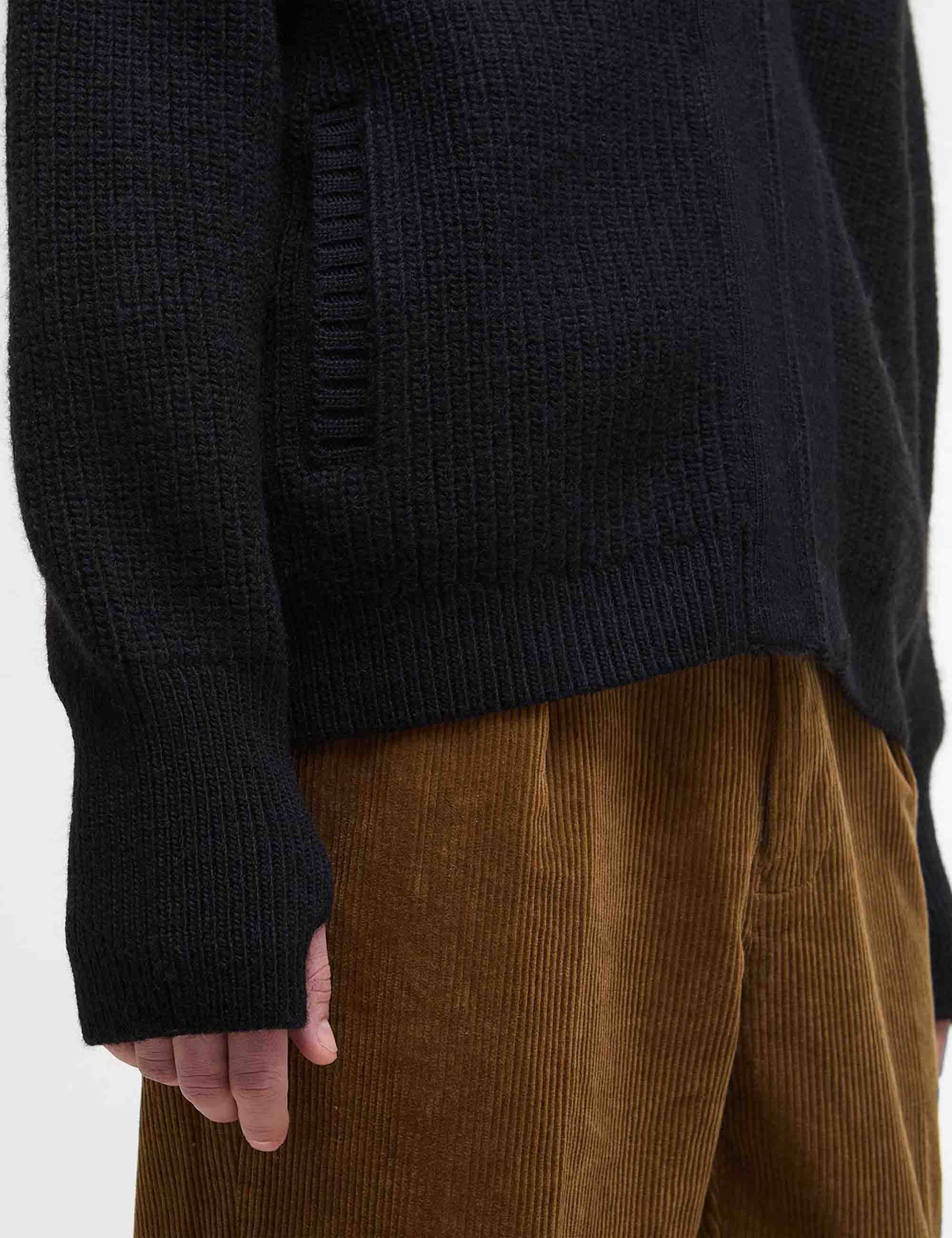 Garthman Zip Up Knit Jacket - Black