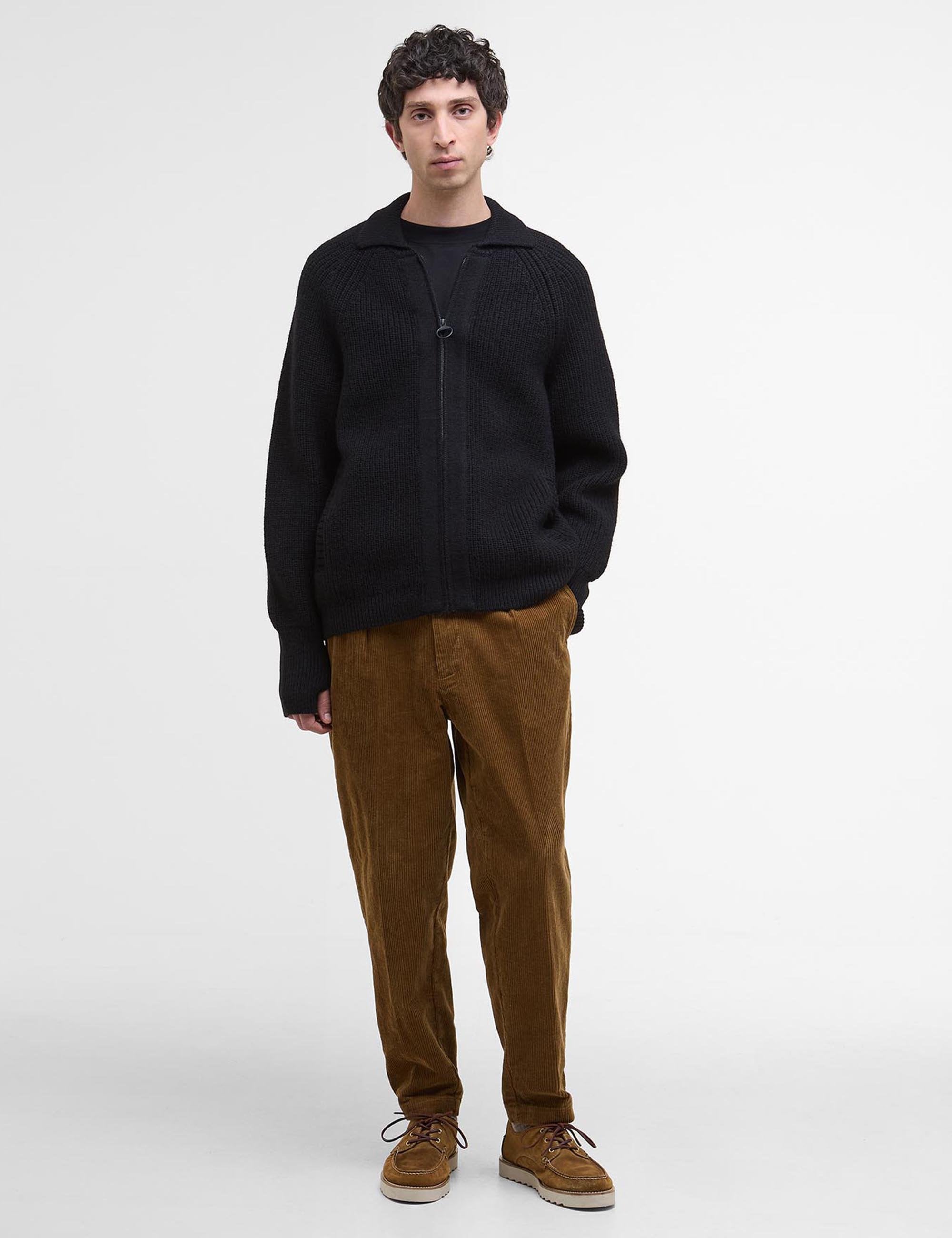 Garthman Zip Up Knit Jacket - Black