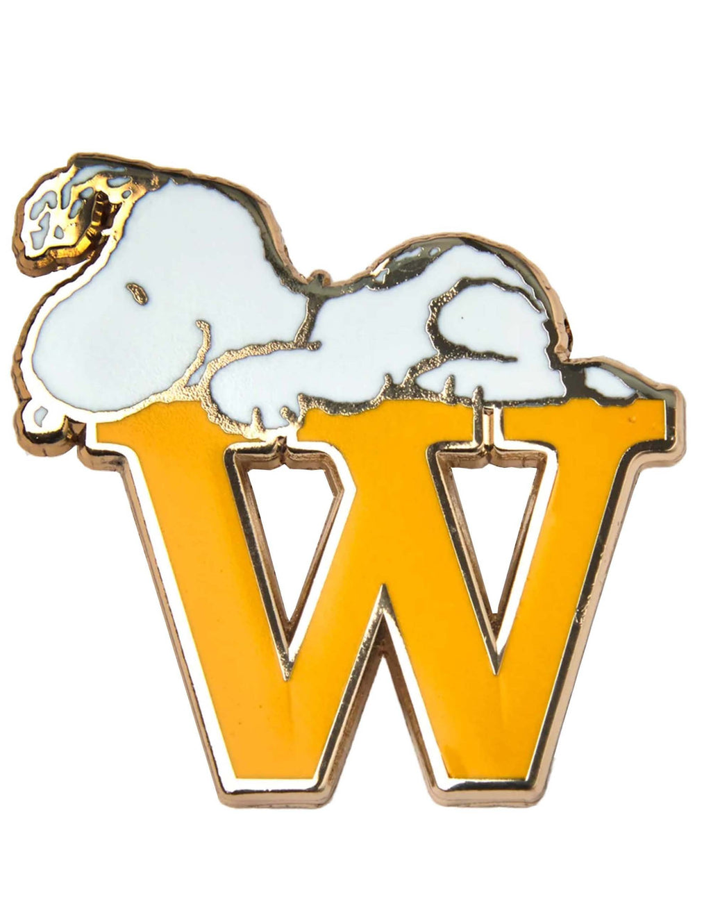 Snoopy Alphabet Enamel Pin Badge - Letter W