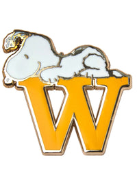 Snoopy Alphabet Enamel Pin Badge - Letter W