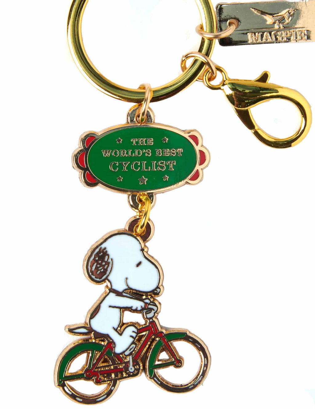 Snoopy World's Best Keychain - Cyclist