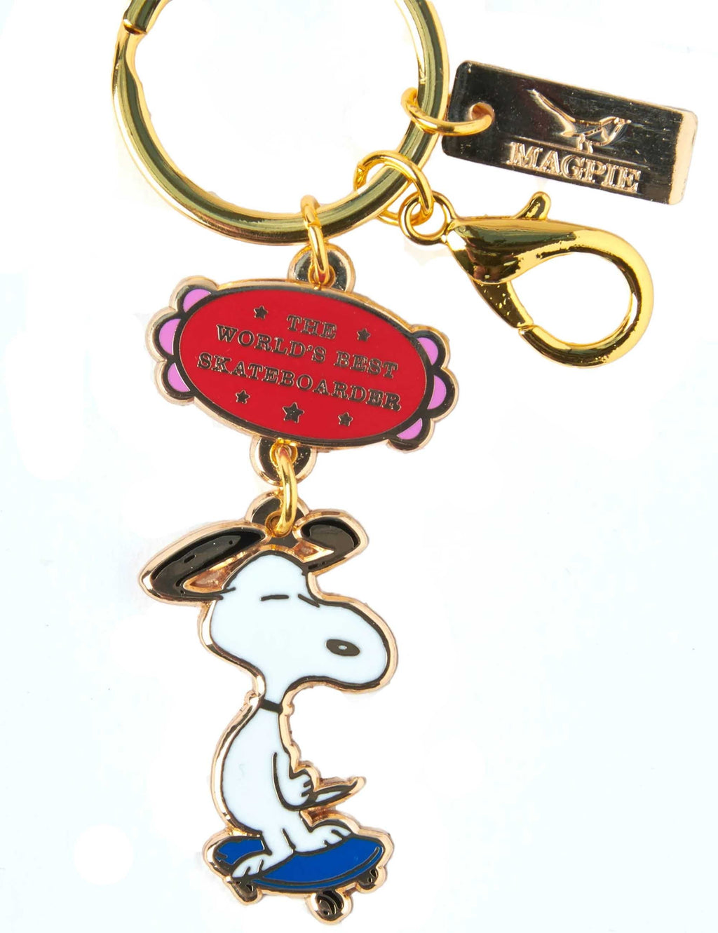 Snoopy World's Best Keychain - Skateboarder