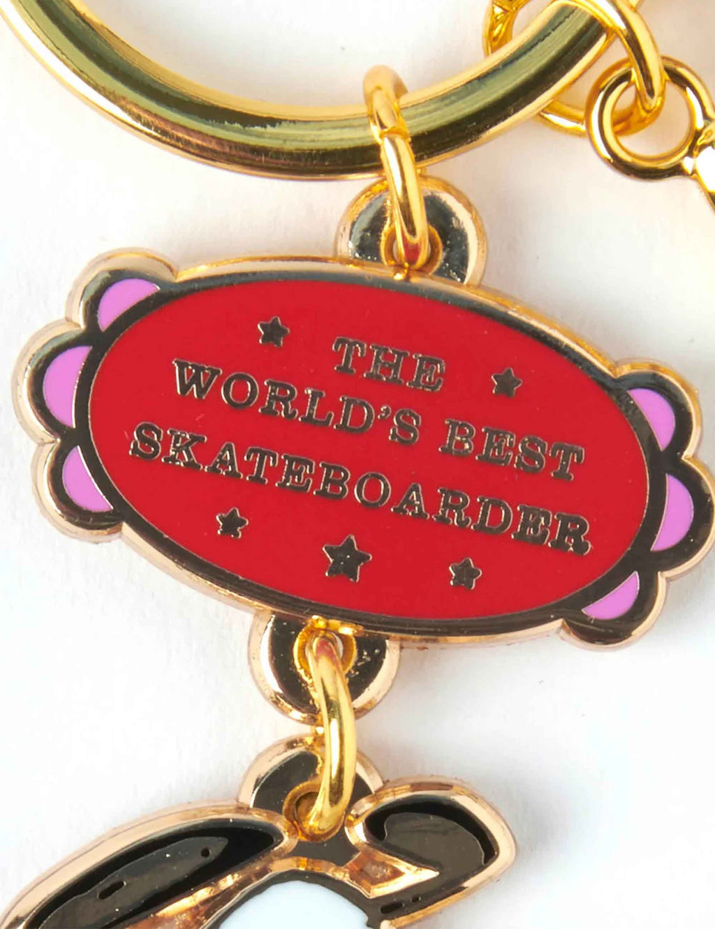 Snoopy World's Best Keychain - Skateboarder