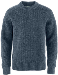 Ovik Waffle Knit Crew Sweater - Navy