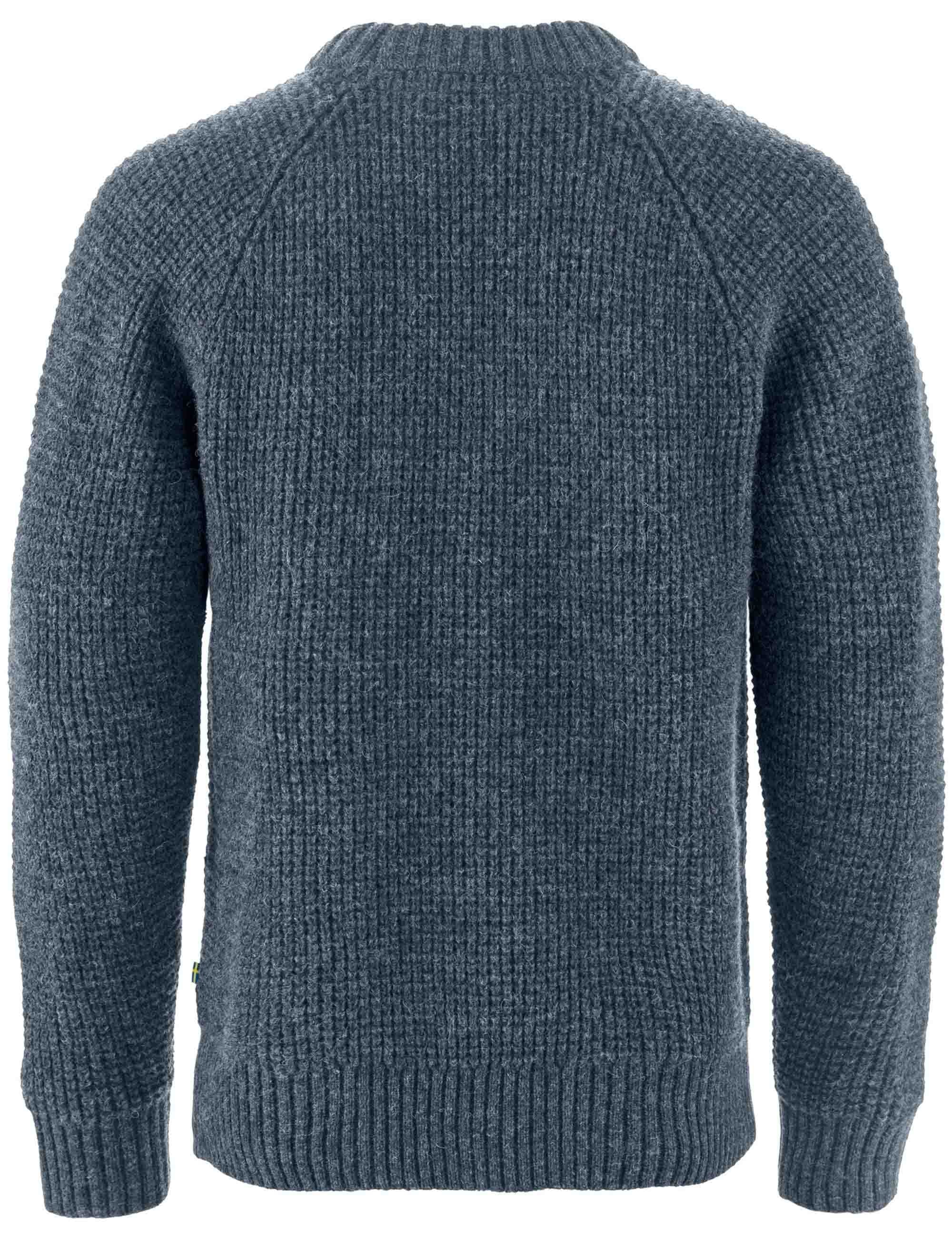 Fjallraven Ovik Waffle Knit Crew Sweater - Navy - Clothing from