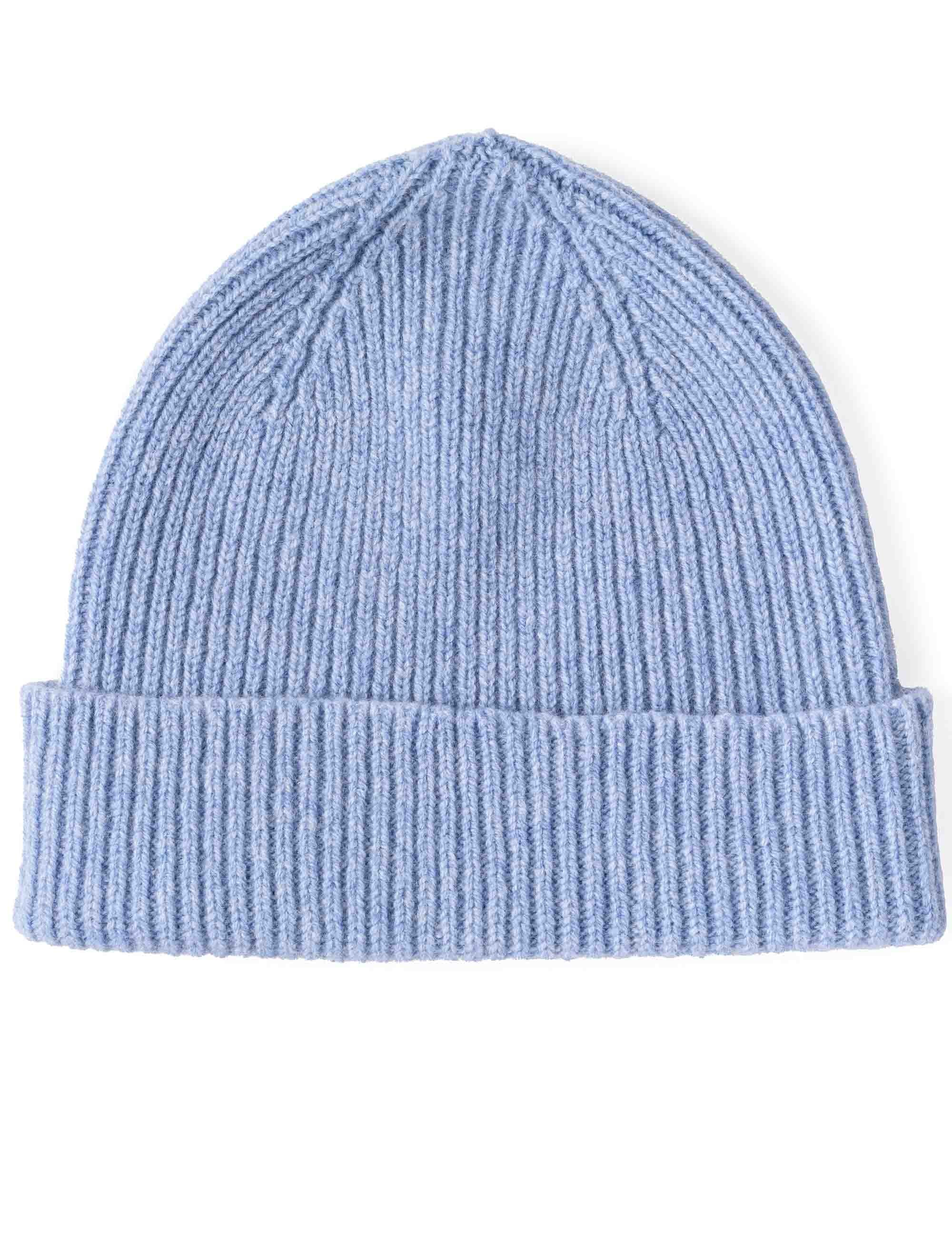 Robert Mackie Clyde Lambswool Wool Beanie Hat - Glacier Blue