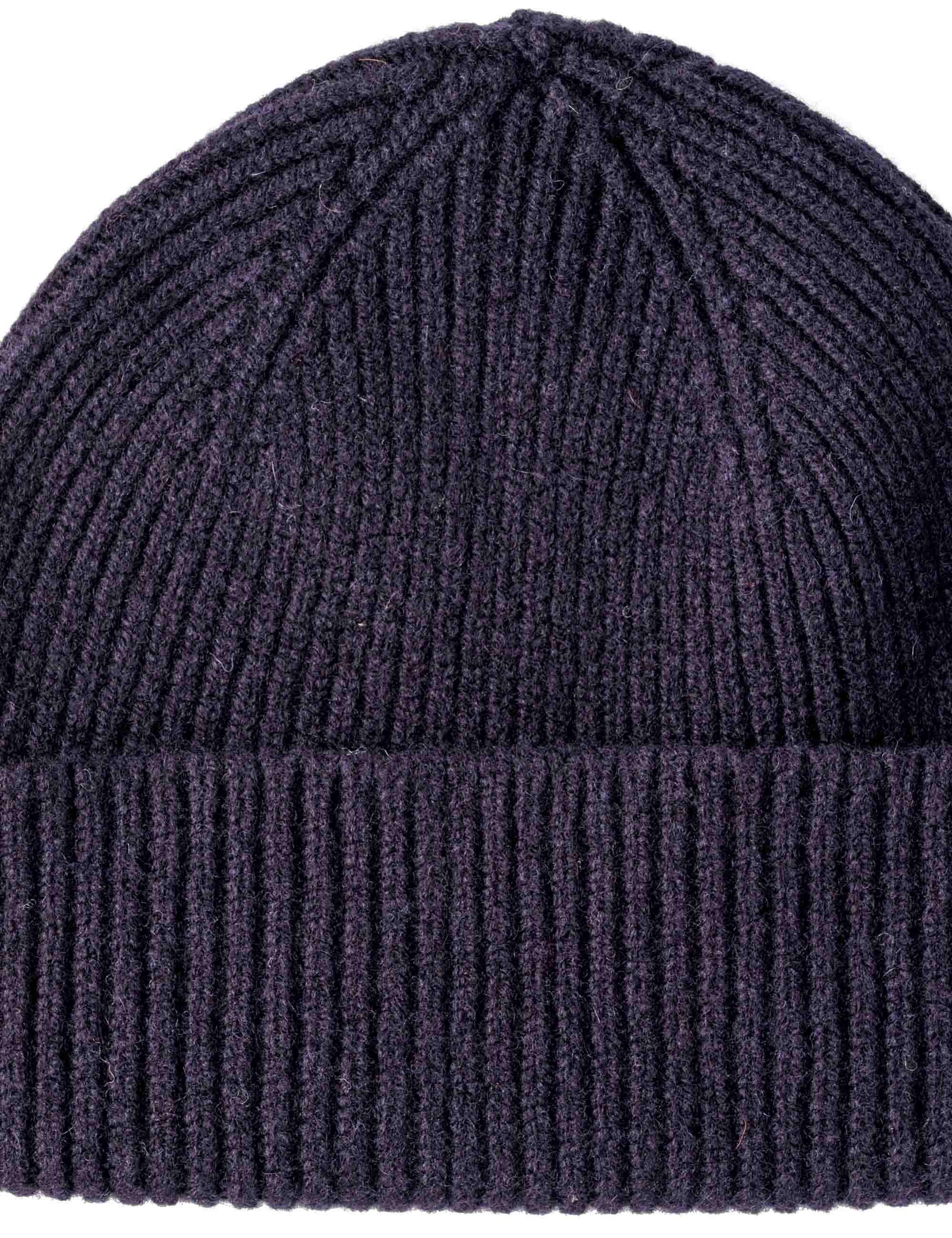 Robert Mackie Clyde Lambswool Wool Beanie Hat - Navy Blue