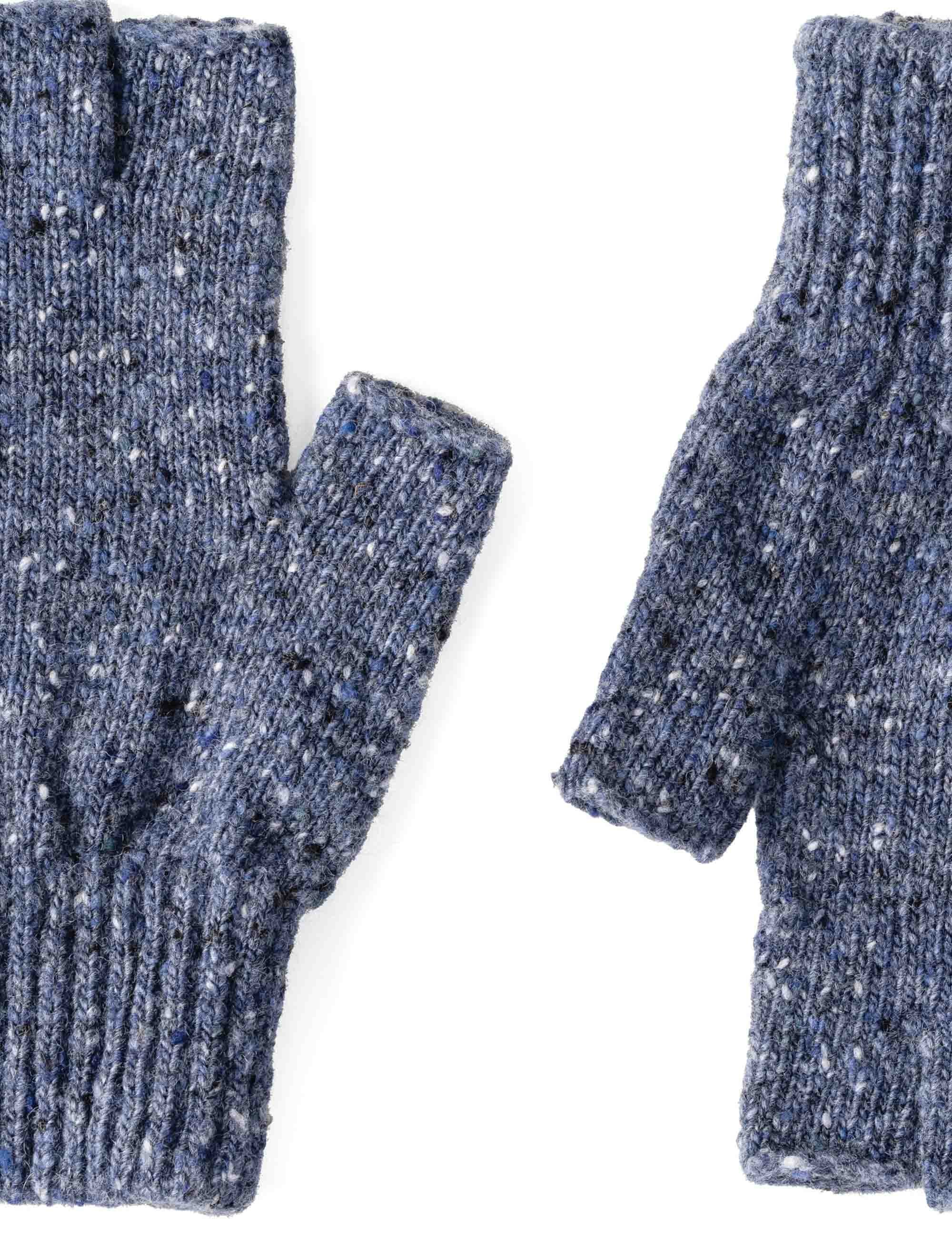 Shin Donegal Wool Fingerless Gloves - Finn