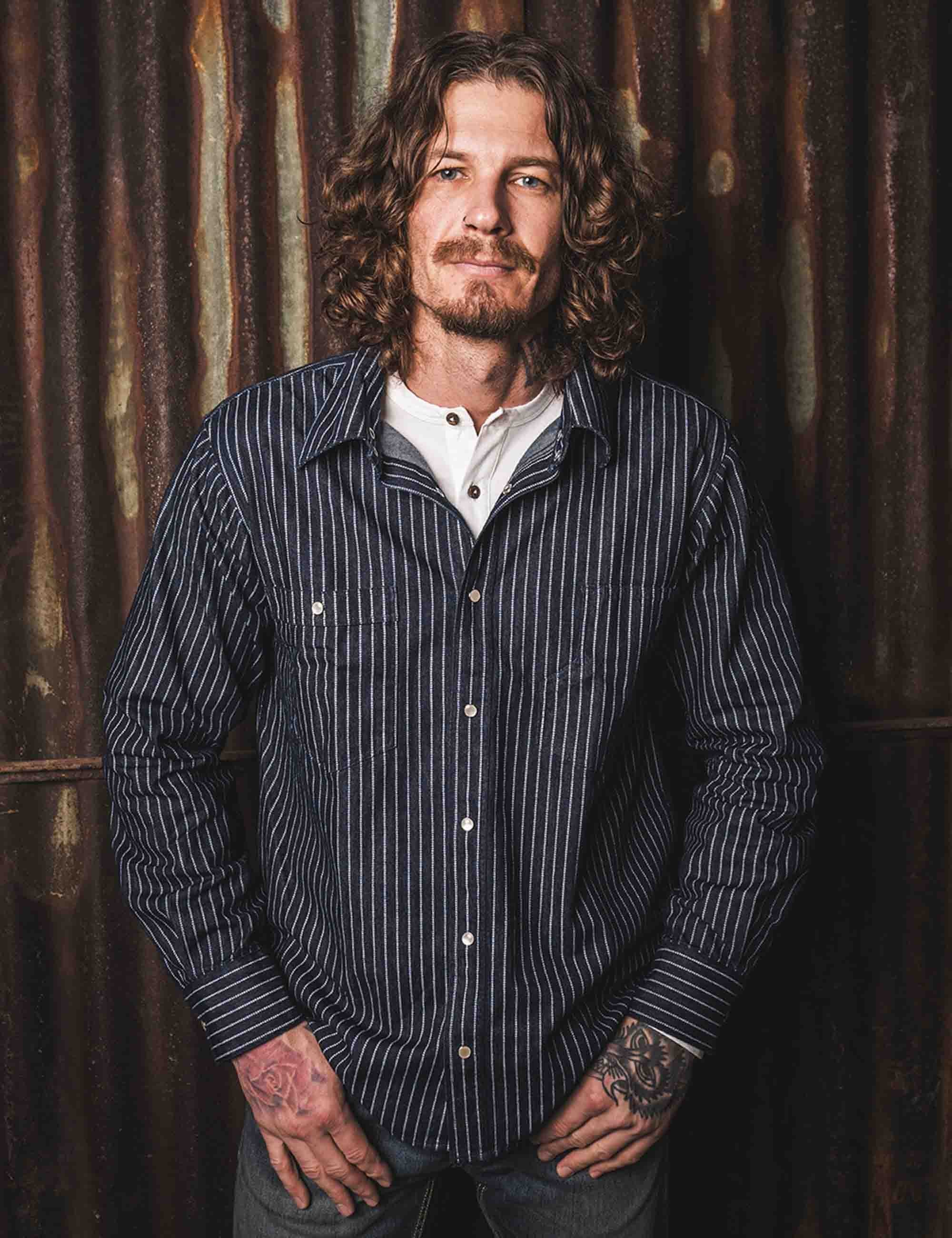 1937 Roamer Shirt - Blue Wabash Denim