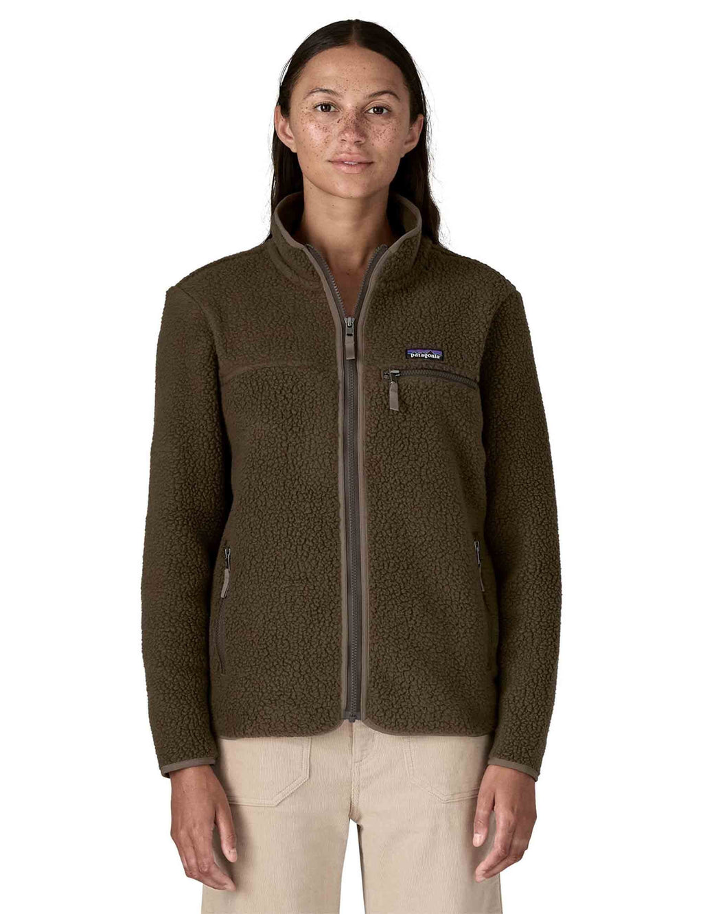 Women's Retro Pile Fleece Jacket - Otter Brown
