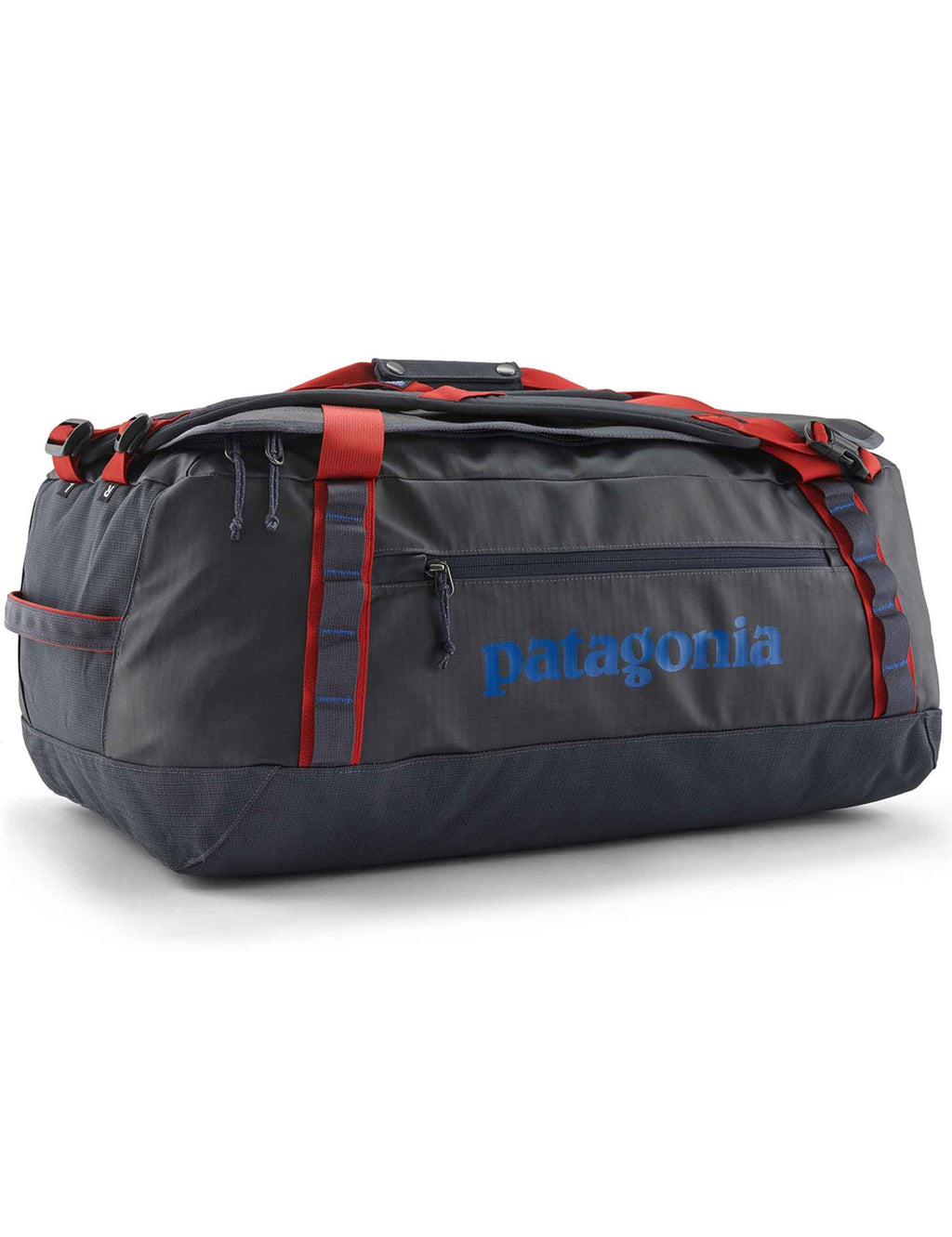 Black Hole Duffel Bag 55L - Smolder Blue w/Amanita Red