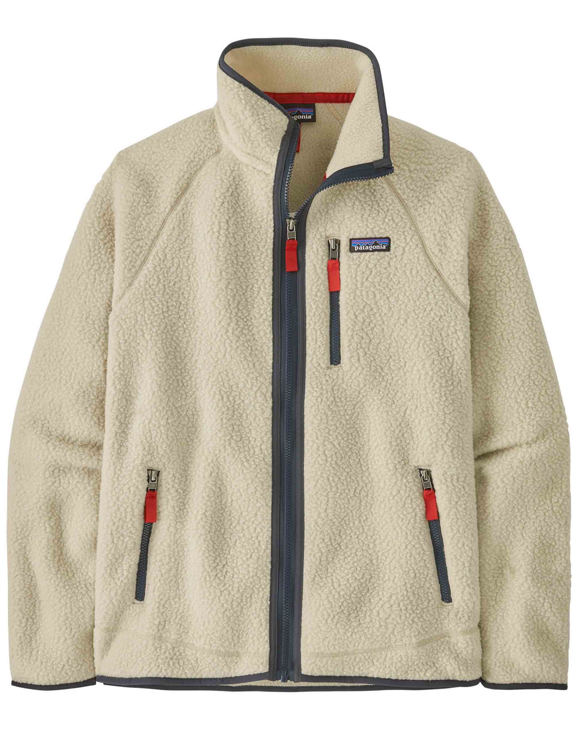 Patagonia Retro Pile Fleece Jacket - Pelican w/Smolder Blue