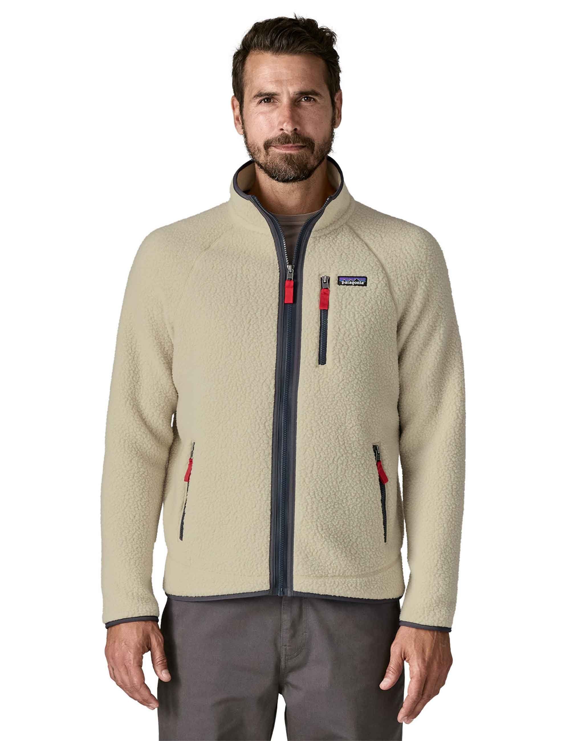 Patagonia Retro Pile Fleece Jacket - Pelican w/Smolder Blue