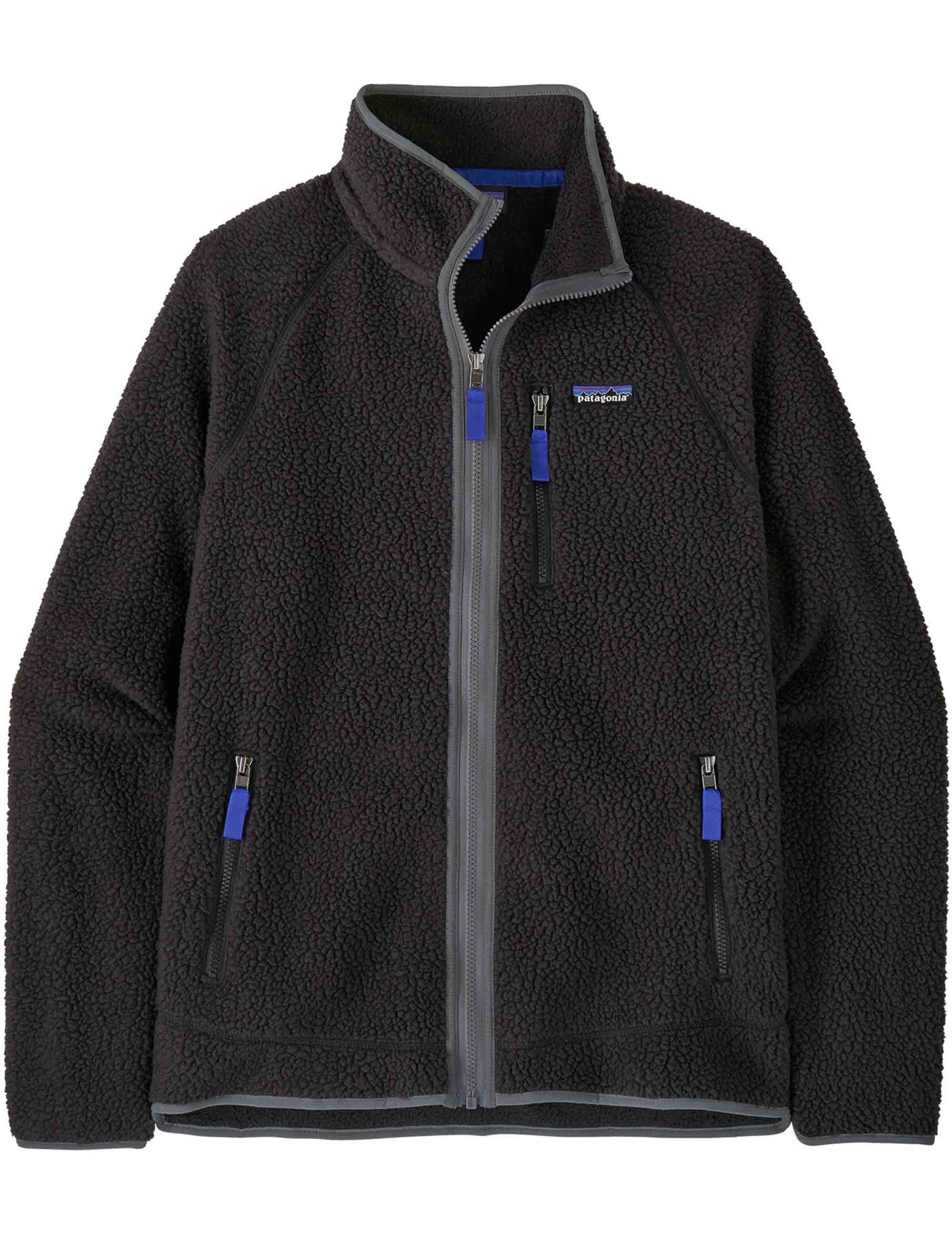Patagonia Retro Pile Fleece Jacket - Black w/Forge Grey