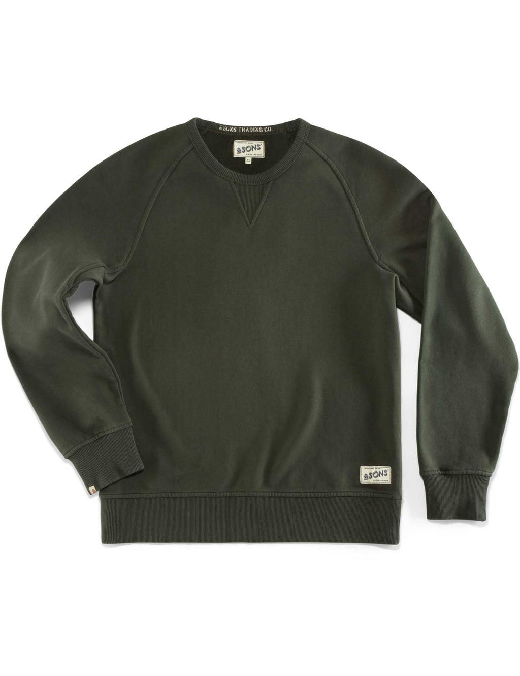 Finch Saddle Sleeve Crew Sweat - Forest Green