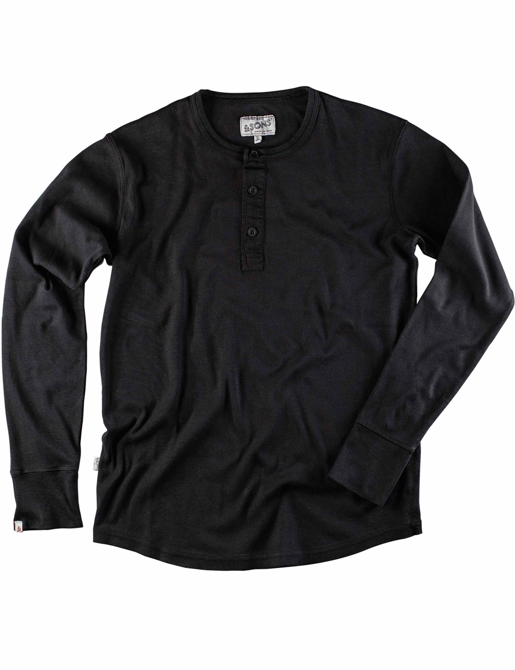 AND Sons The New Elder Henley Shirt - Black