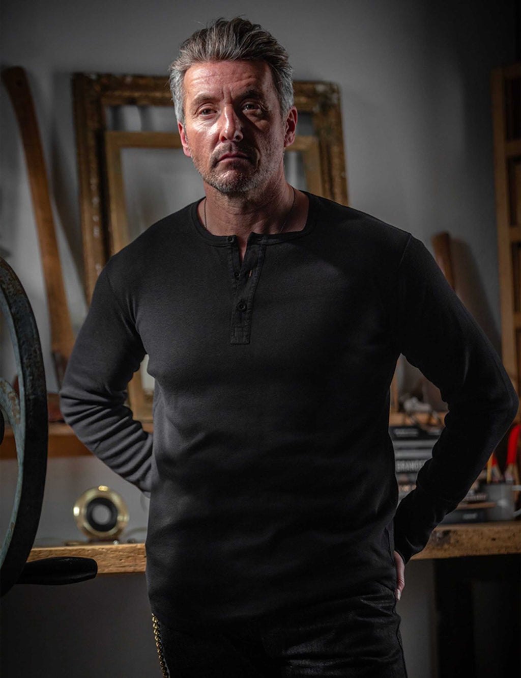 The New Elder Henley Shirt - Black