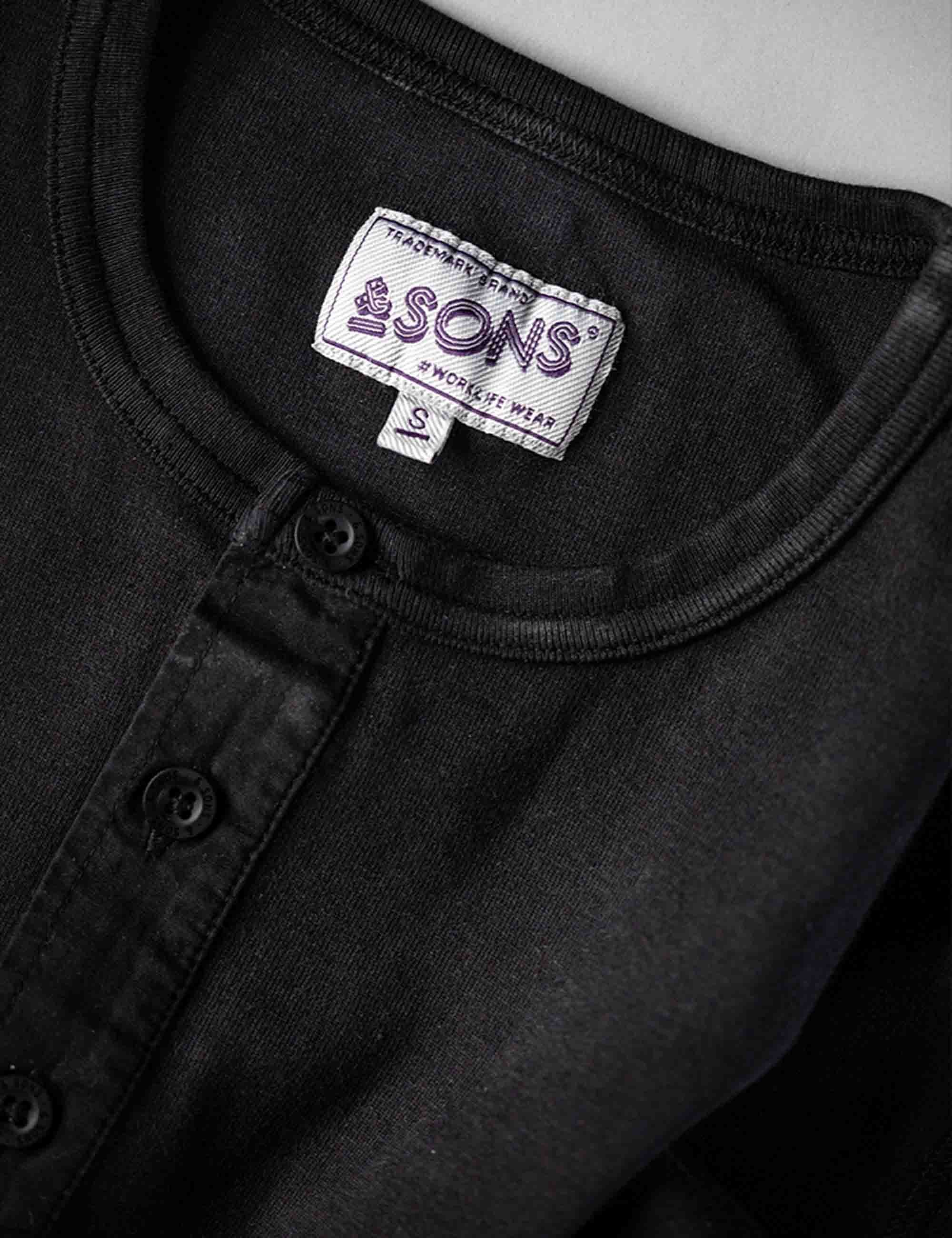 AND Sons The New Elder Henley Shirt - Black