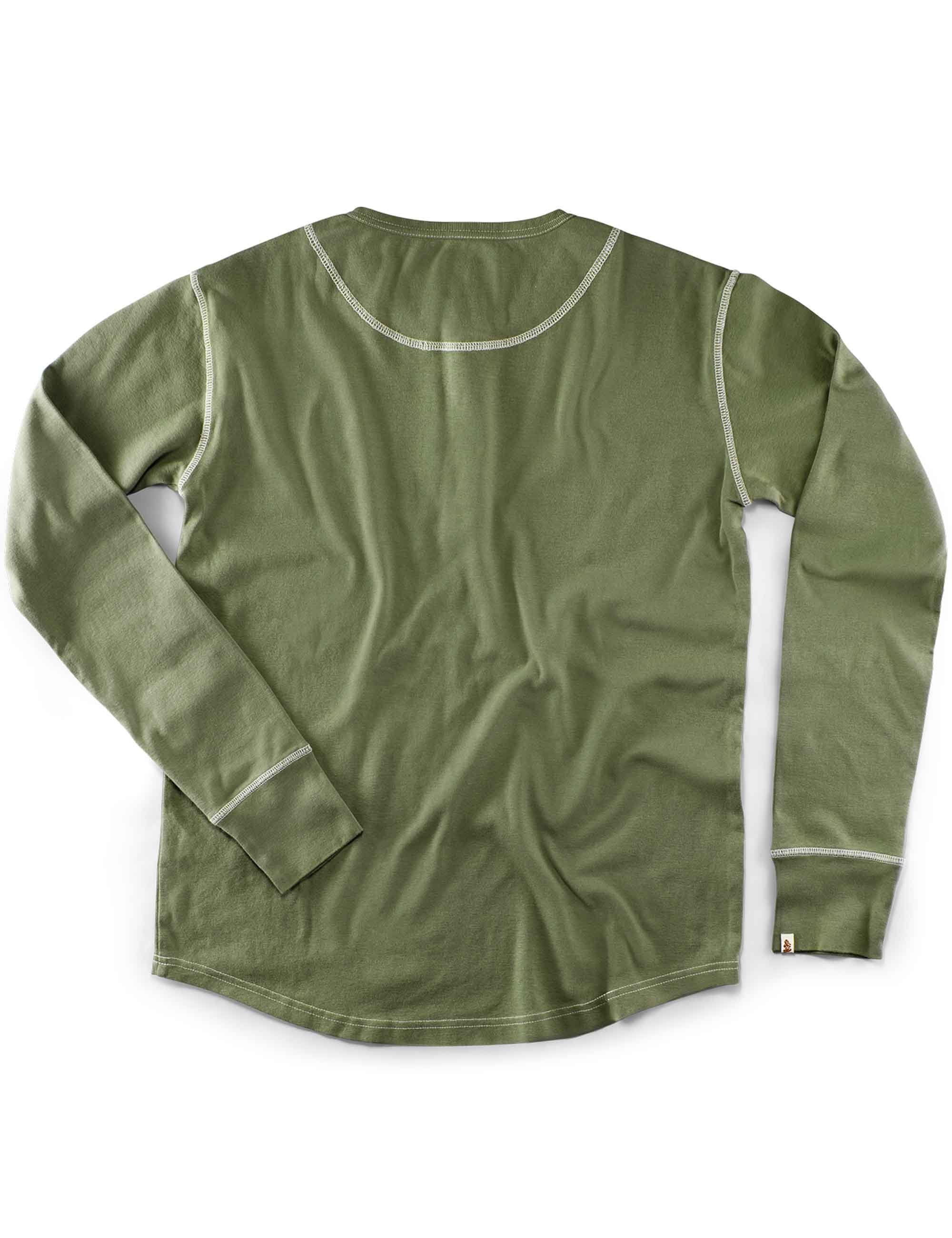 AND Sons The New Elder Henley Shirt - Army Green