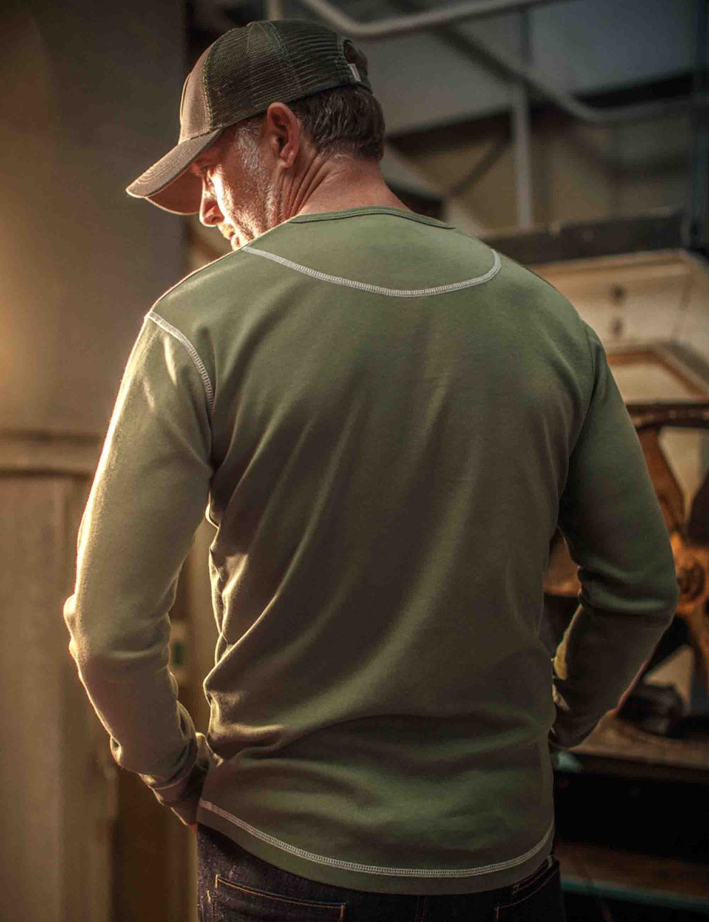 The New Elder Henley Shirt - Army Green