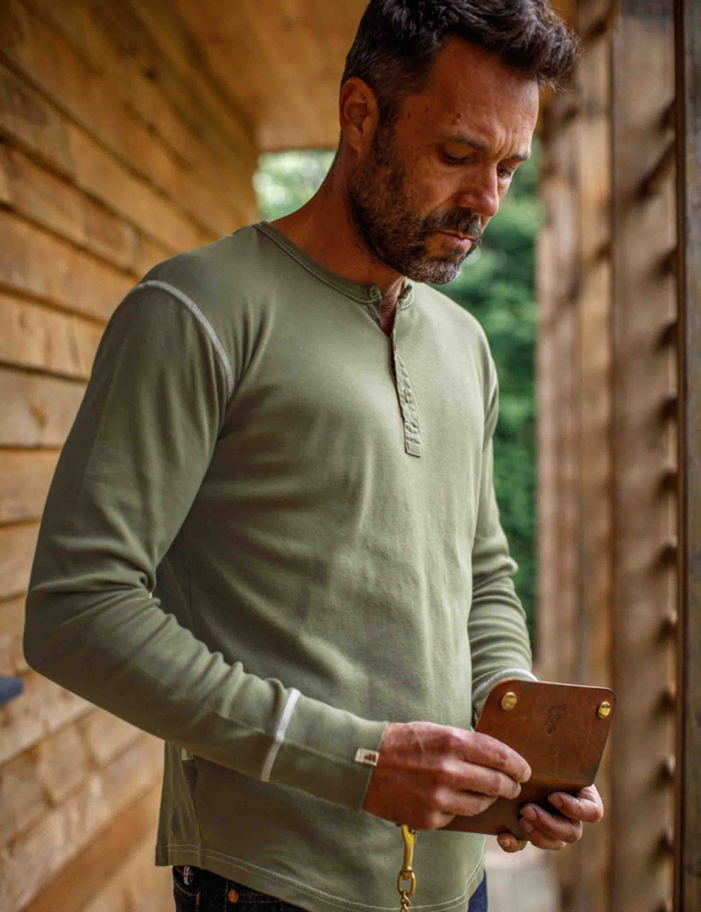The New Elder Henley Shirt - Army Green