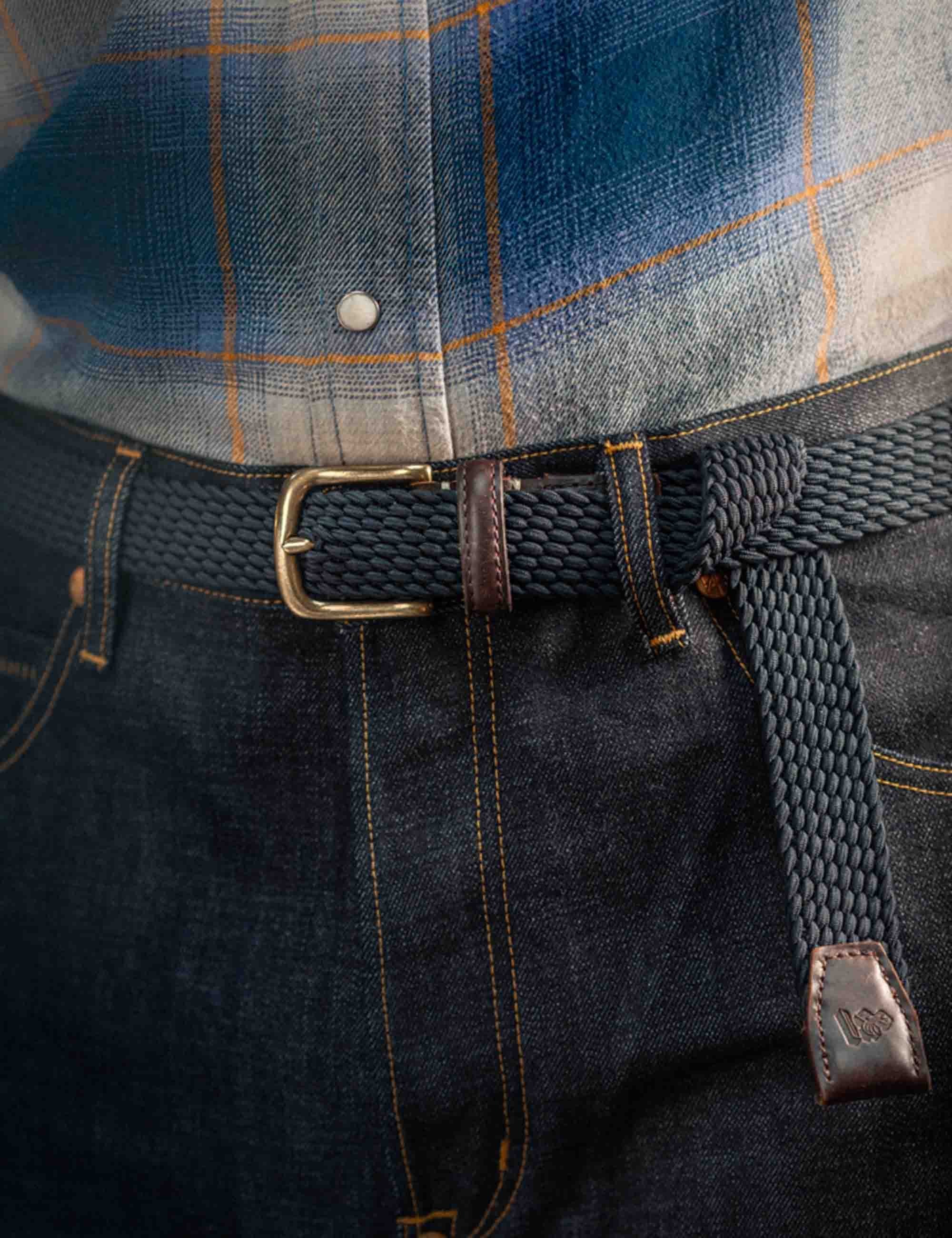 AND Sons Bodega Braided Belt - Navy