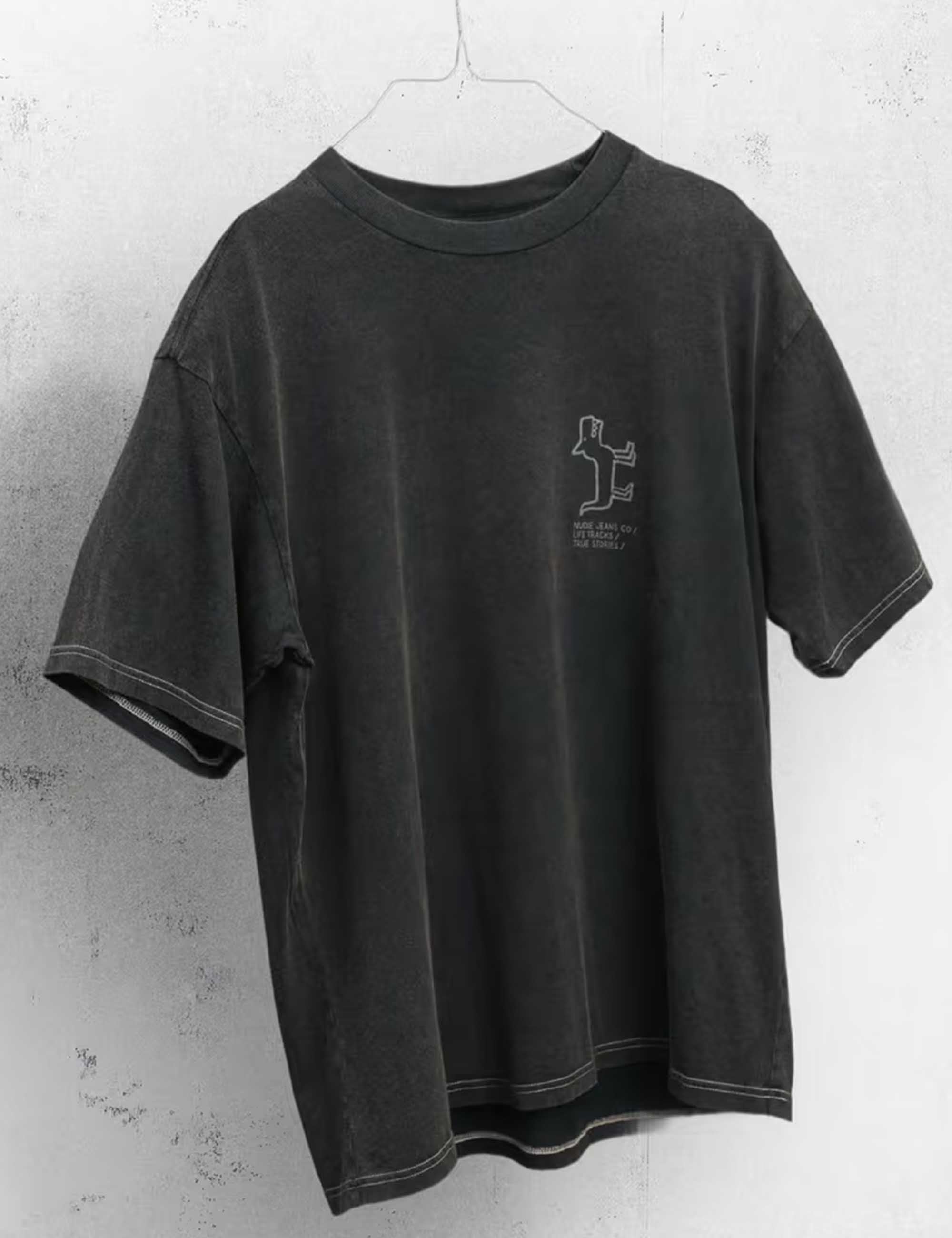 Nudie Jeans Koffe Scratched Tracks T-Shirt - Anthracite